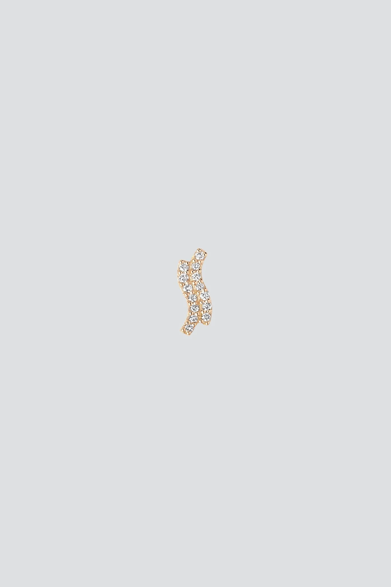 14K Double Diamond Wave Stud