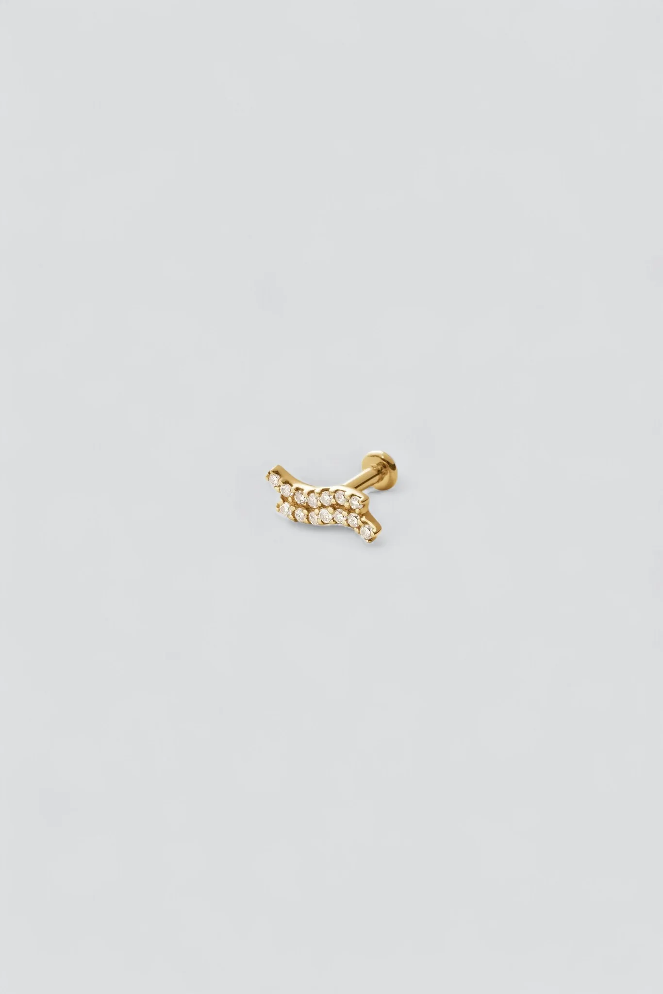 14K Double Diamond Wave Stud - Image 3