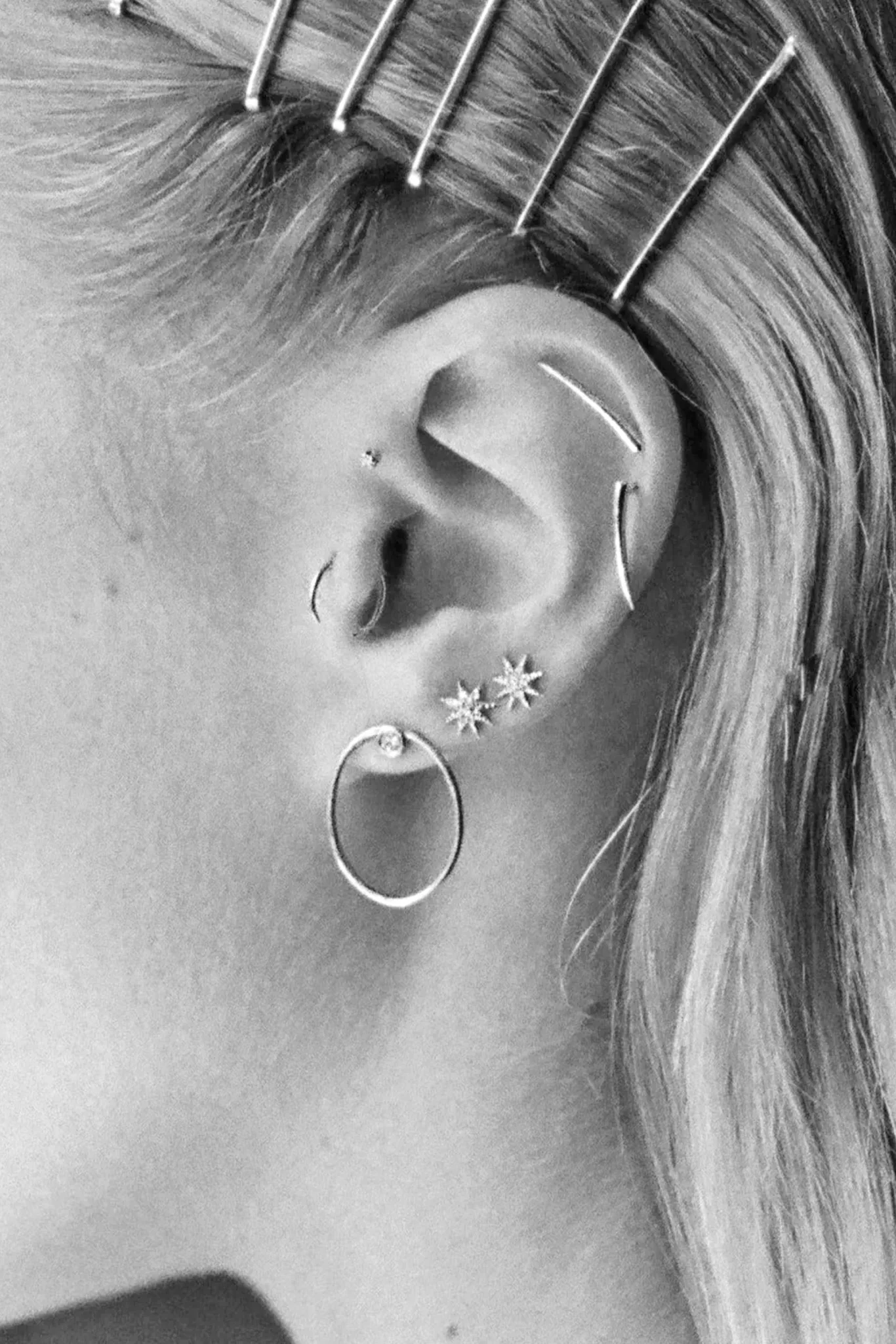 14K Single Shooting Star Earrings - Image 2