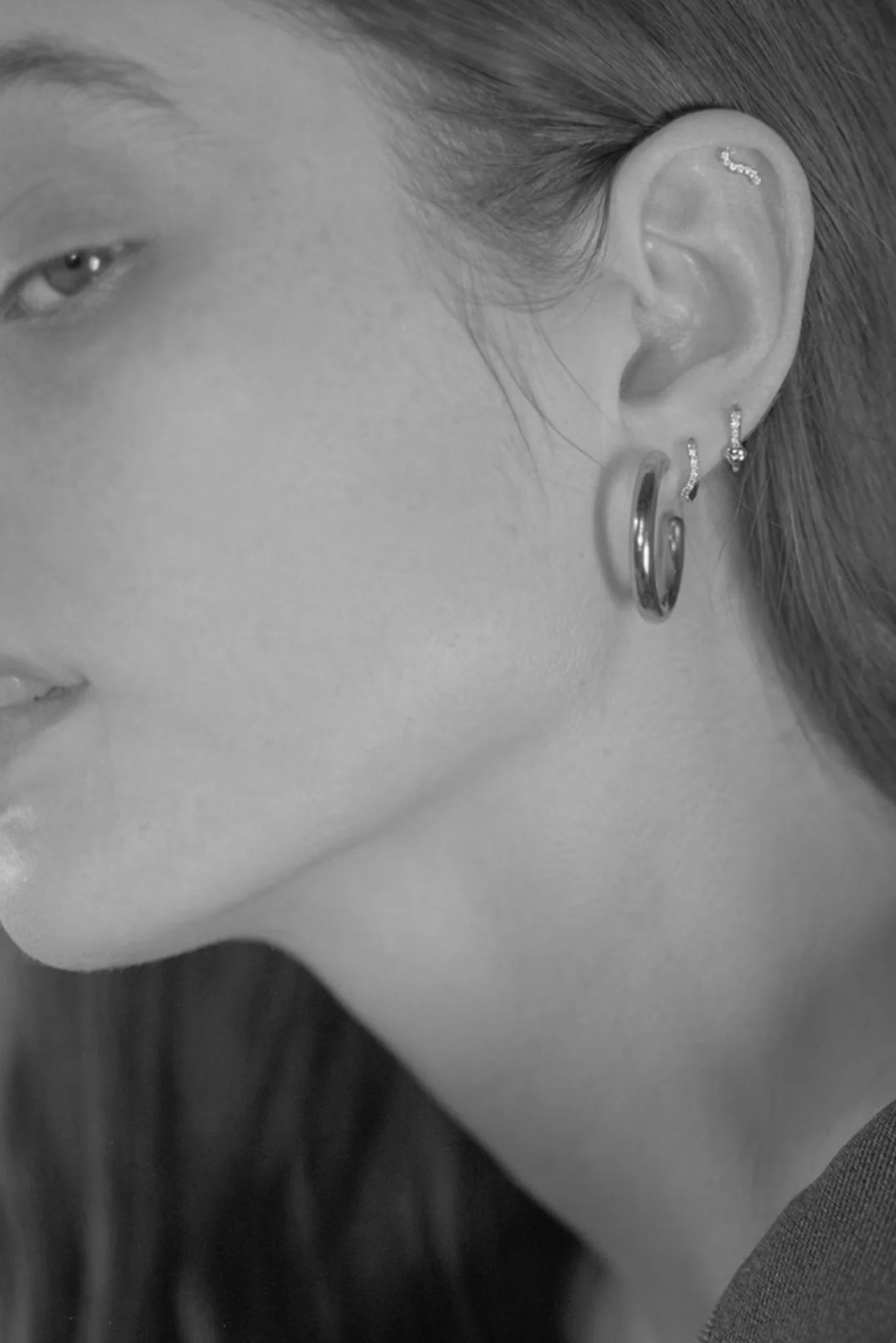 14K Wave Diamond Stud - Image 3