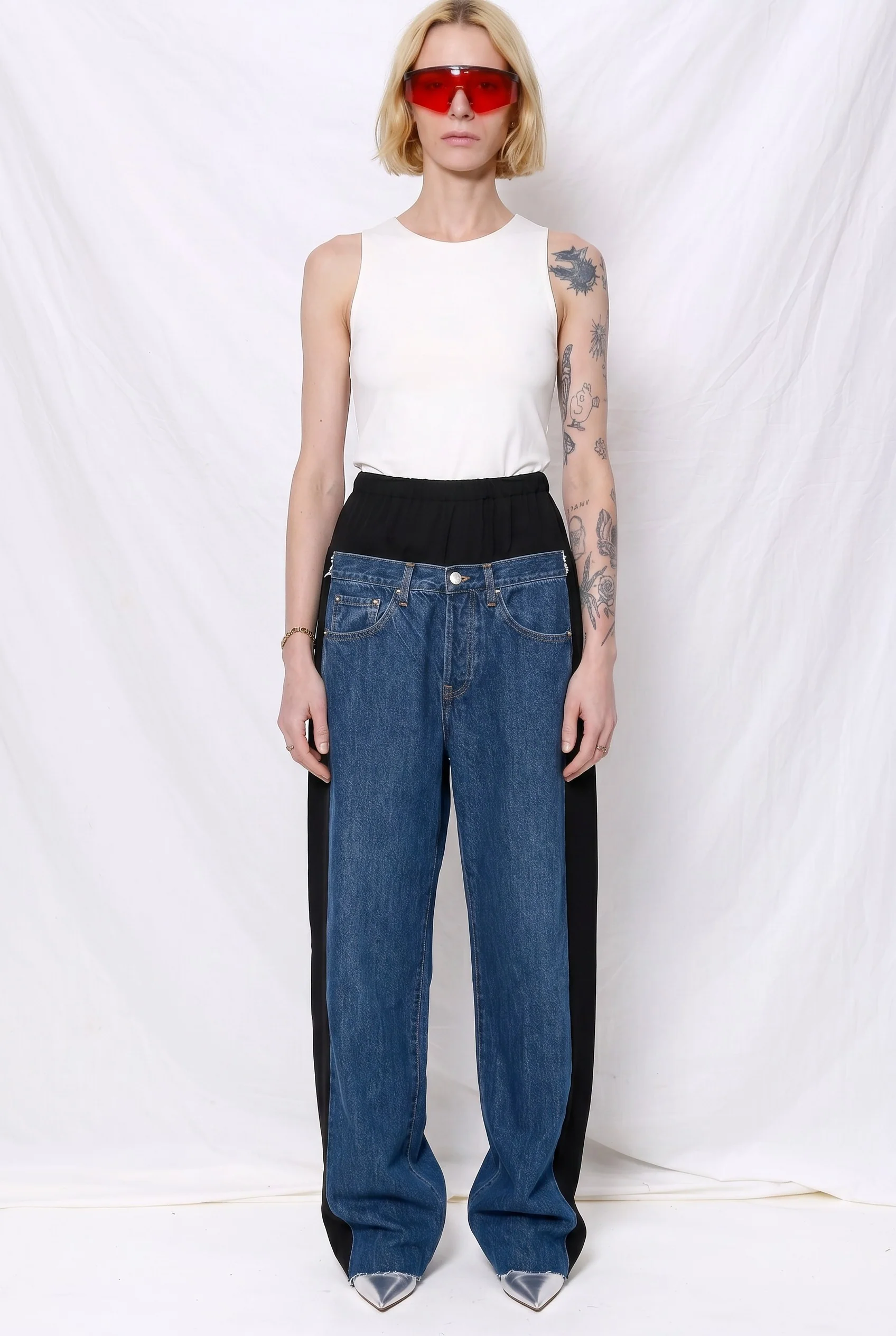 Dark Denim/Black Low Denim Pants - Image 4