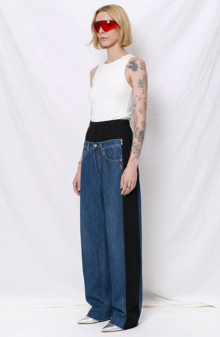 Dark Denim/Black Low Denim Pants - Image 5