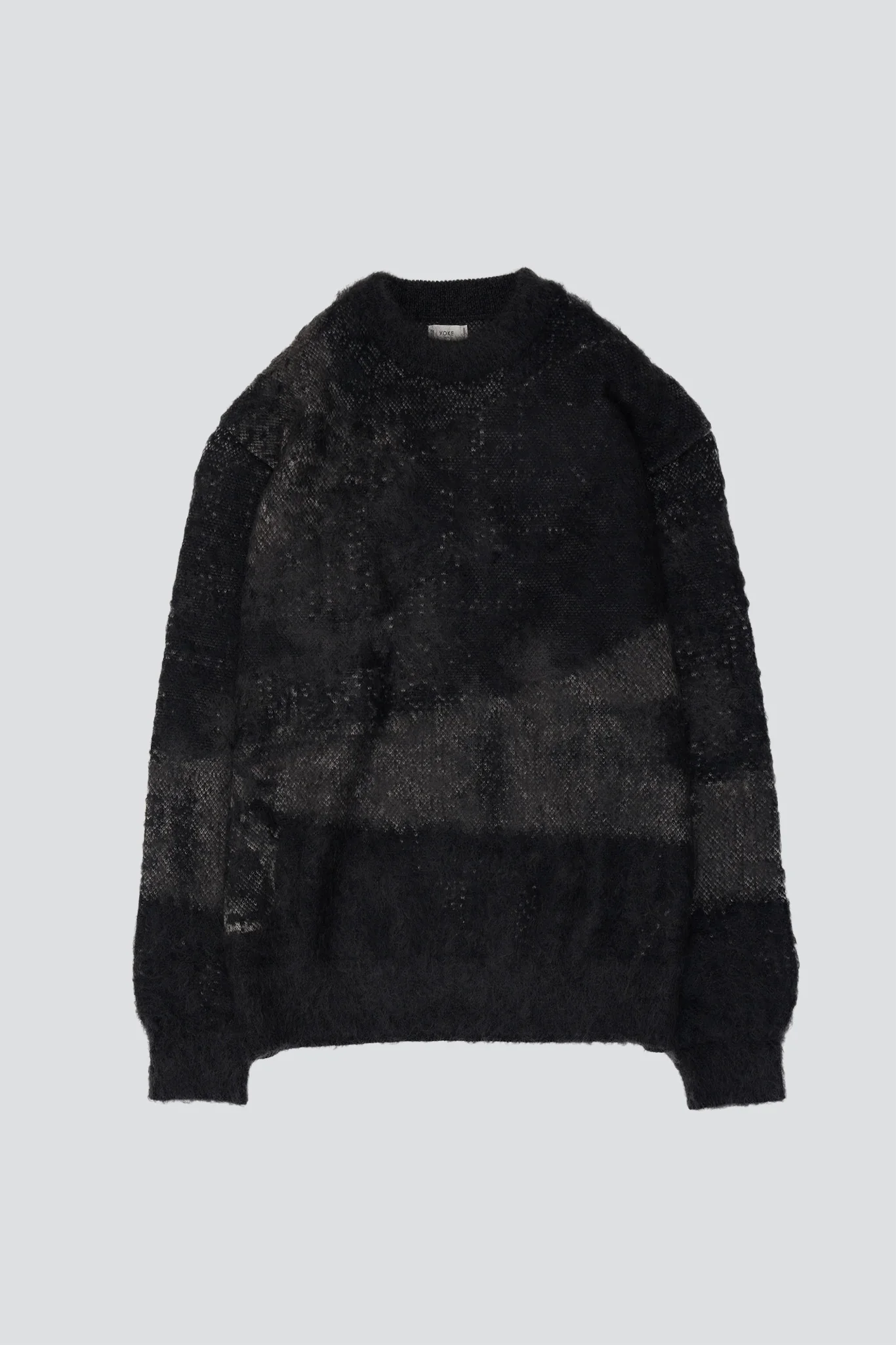 Black Abstract Jacquard Mohair Sweater - Image 2