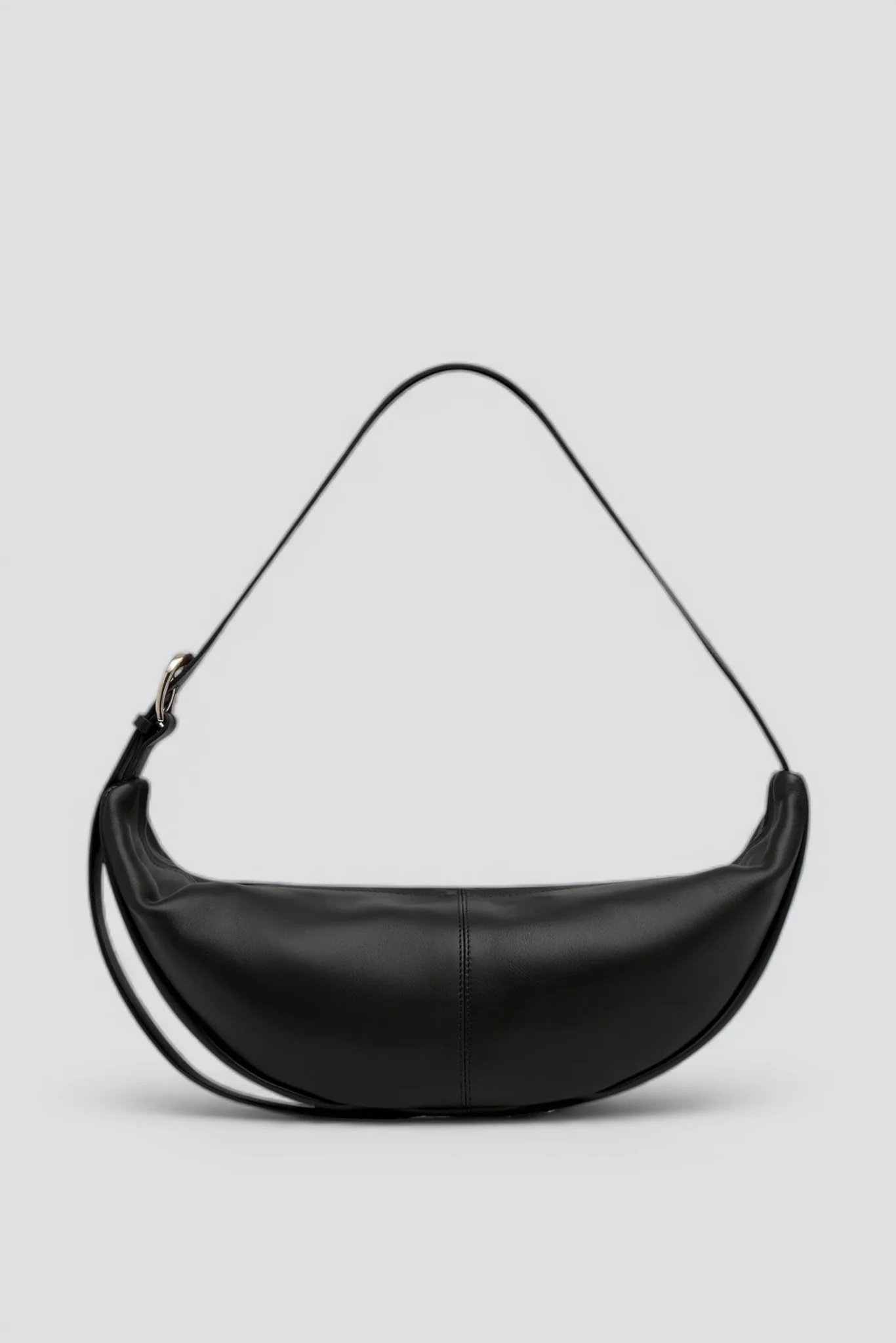 Black Adjustable Slim Crescent Bag
