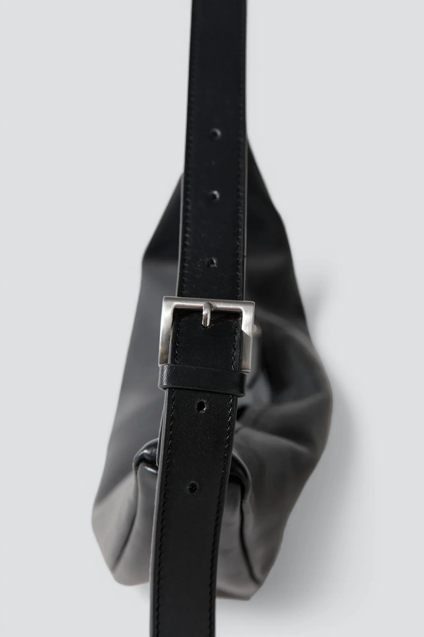 Black Adjustable Slim Crescent Bag - Image 3