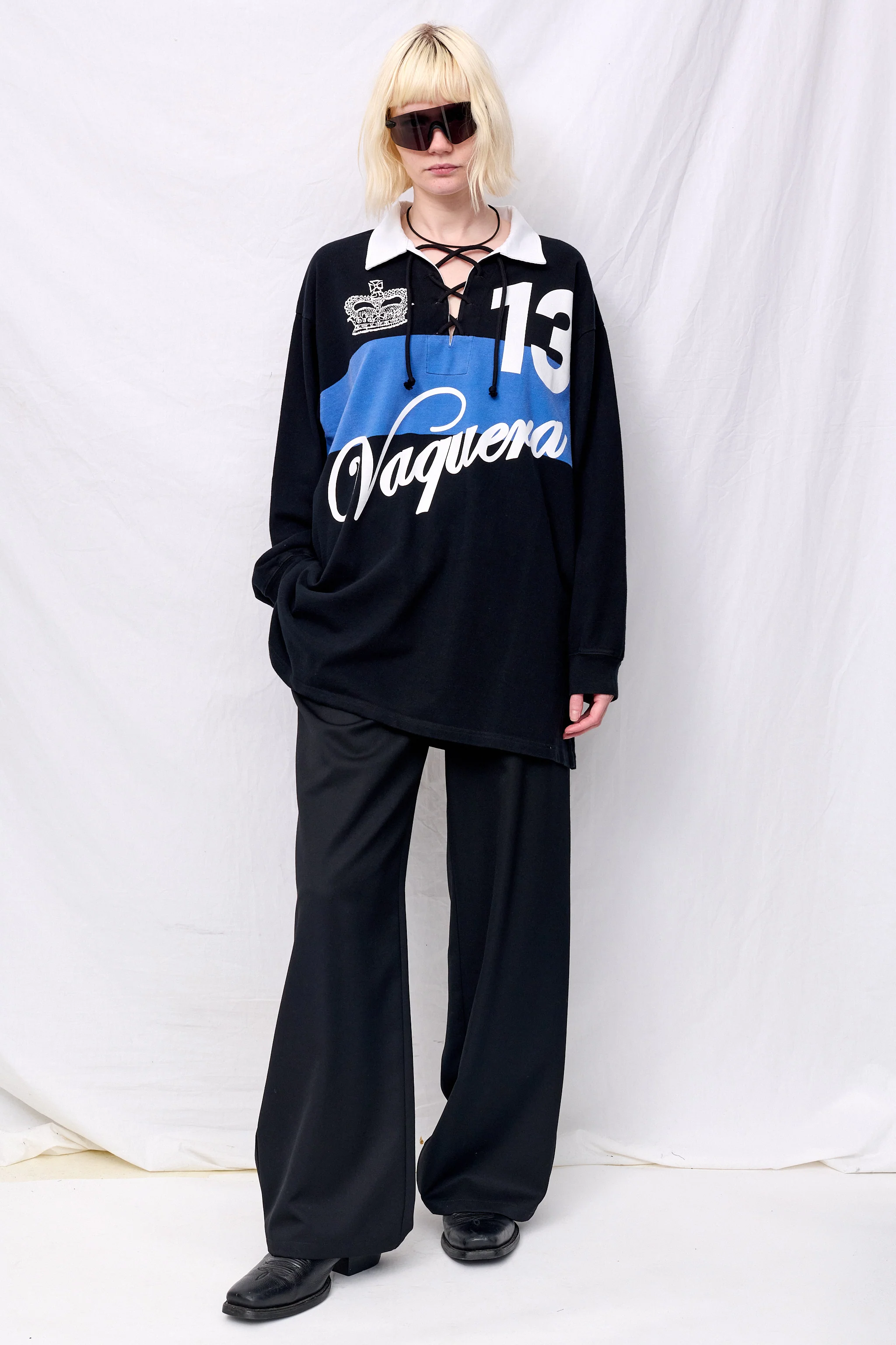 Black Blue Rugby Shirt Knit