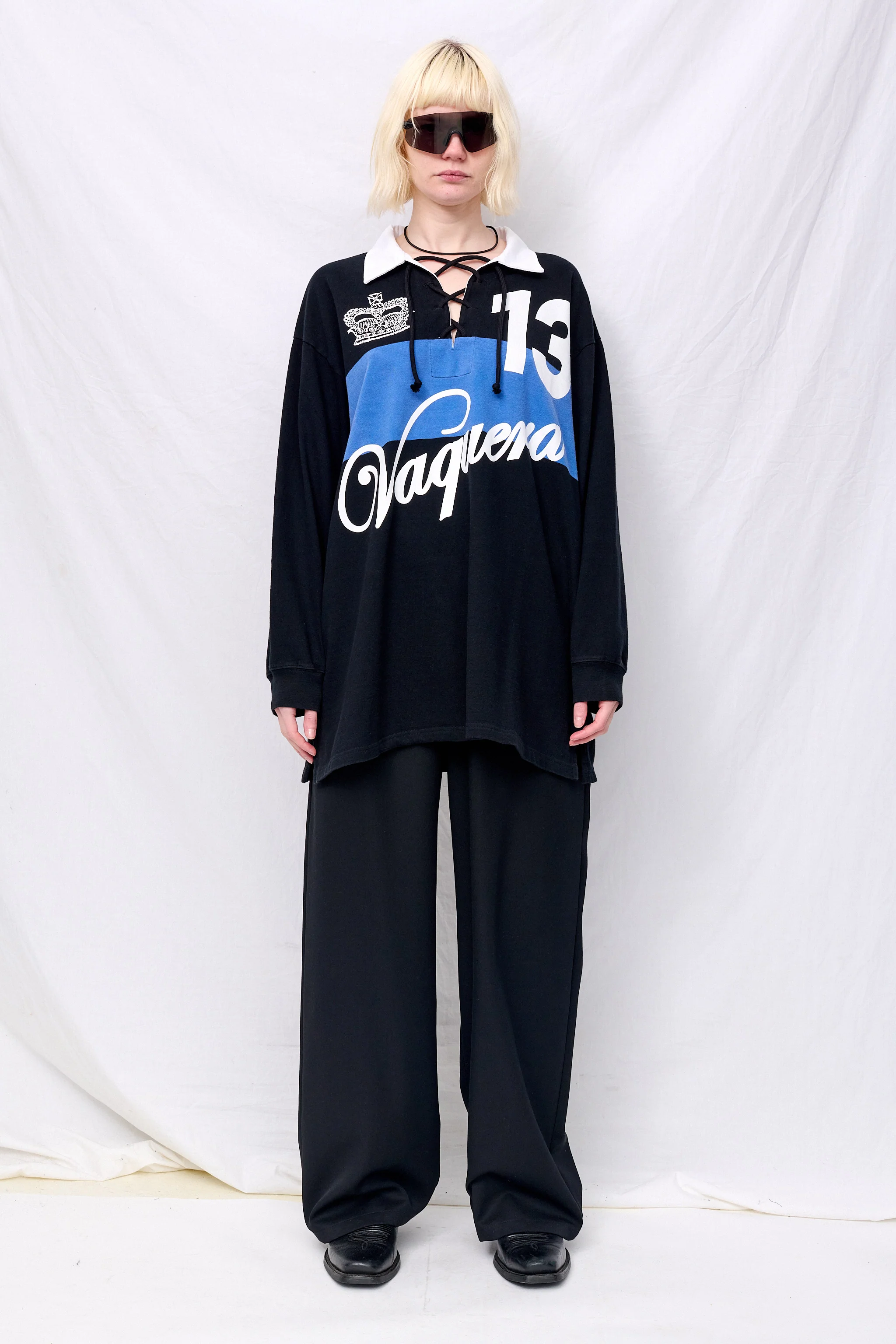 Black Blue Rugby Shirt Knit - Image 3