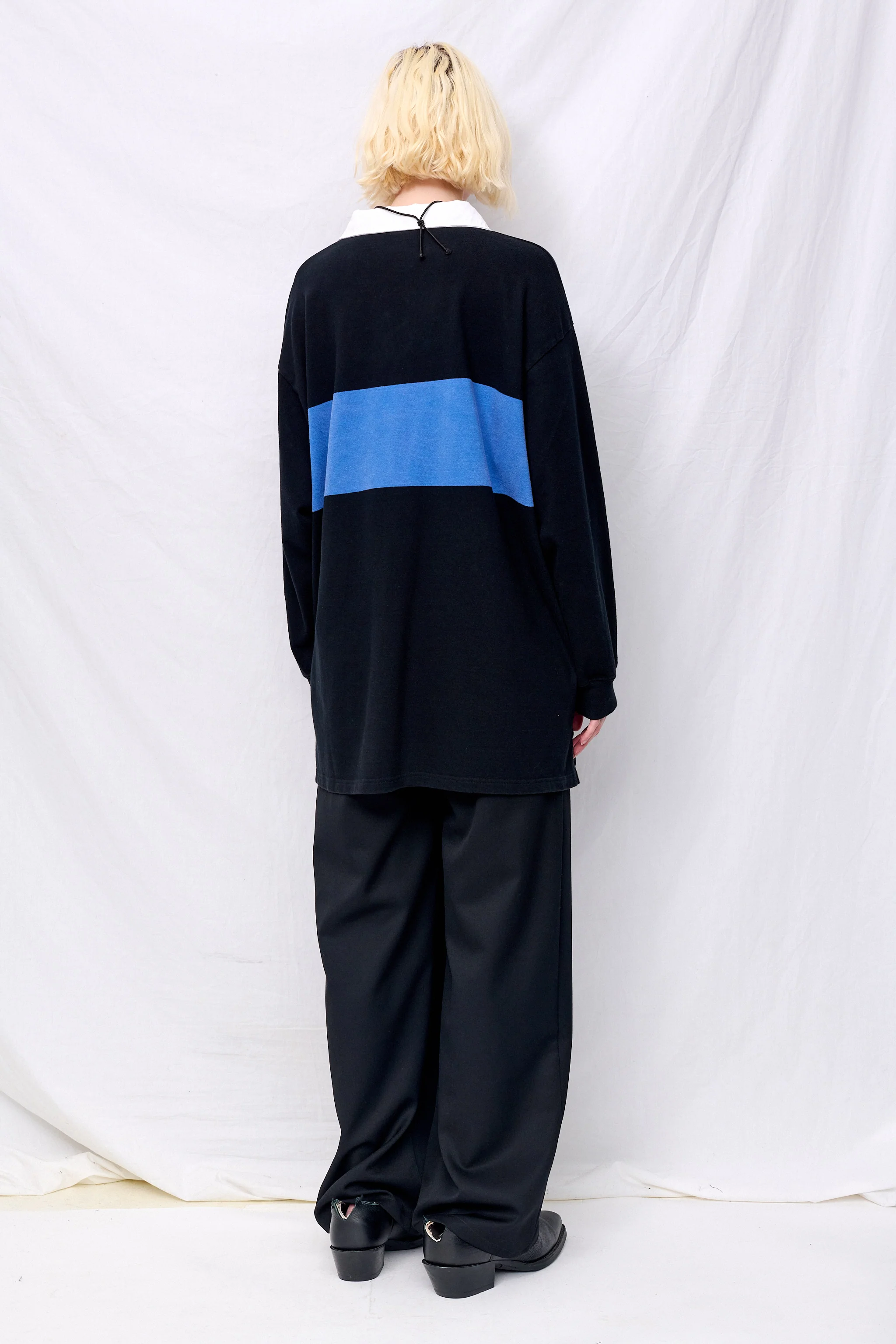 Black Blue Rugby Shirt Knit - Image 4