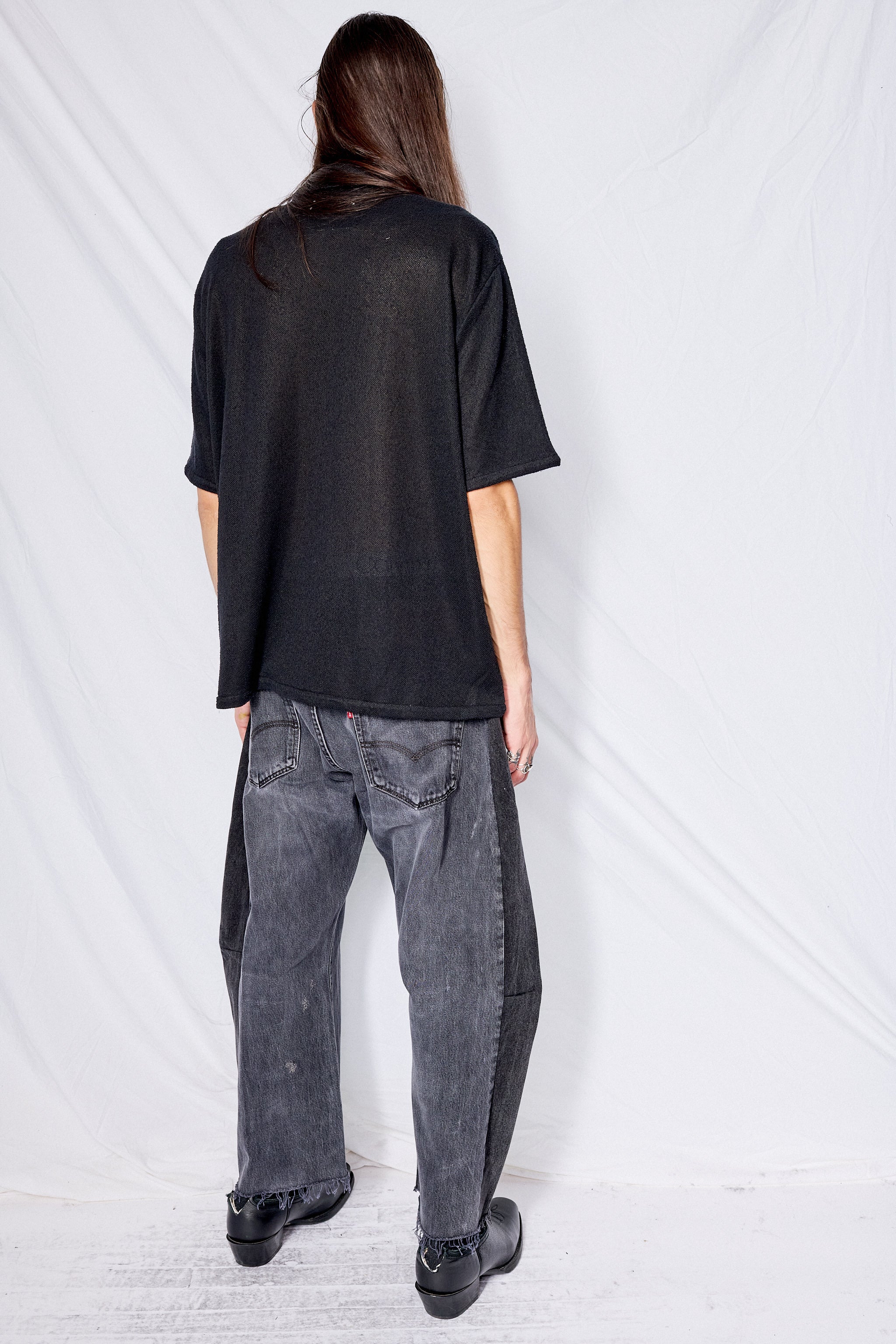 Black Boucle Box Shirt Shortsleeve - Image 5