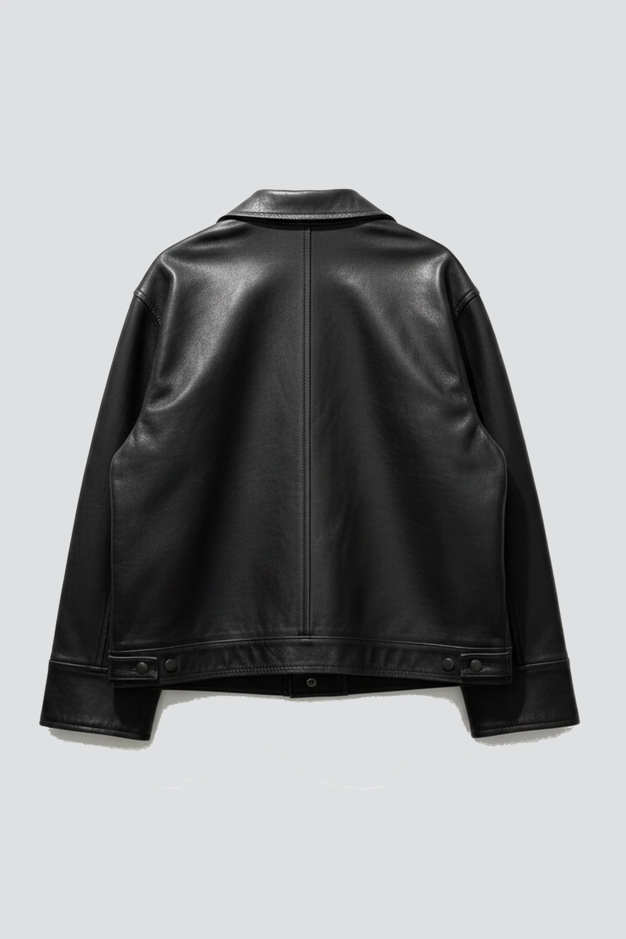 Black Leather Box Jacket - Image 8