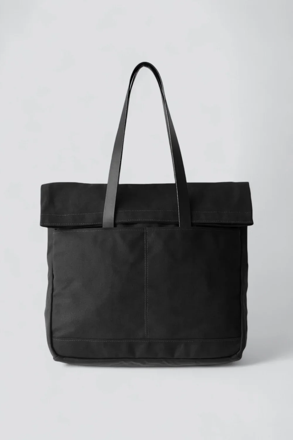 Black Canvas and Leather Fold Weekender