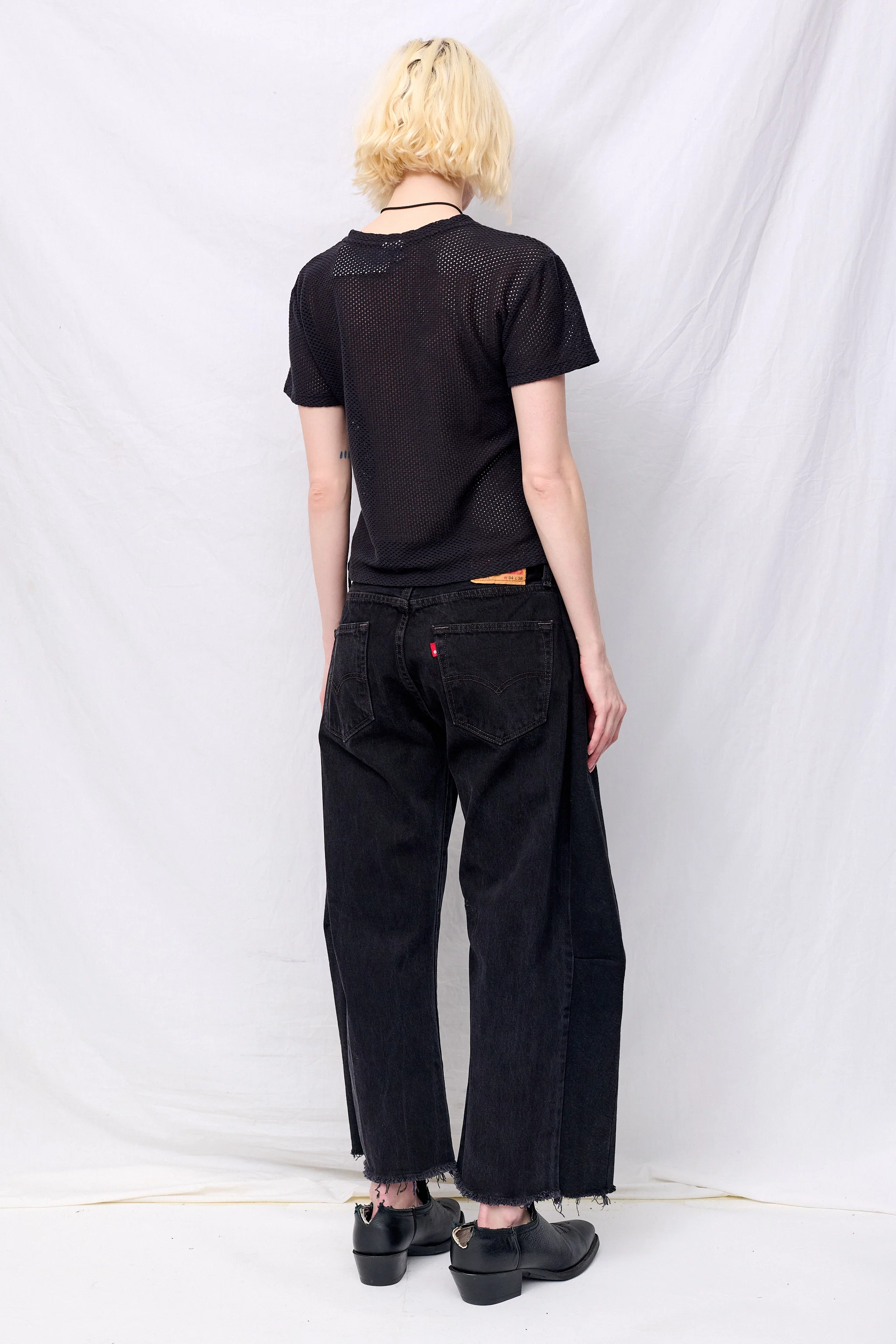 Black Carmen Mesh Cropped Tee - Image 5