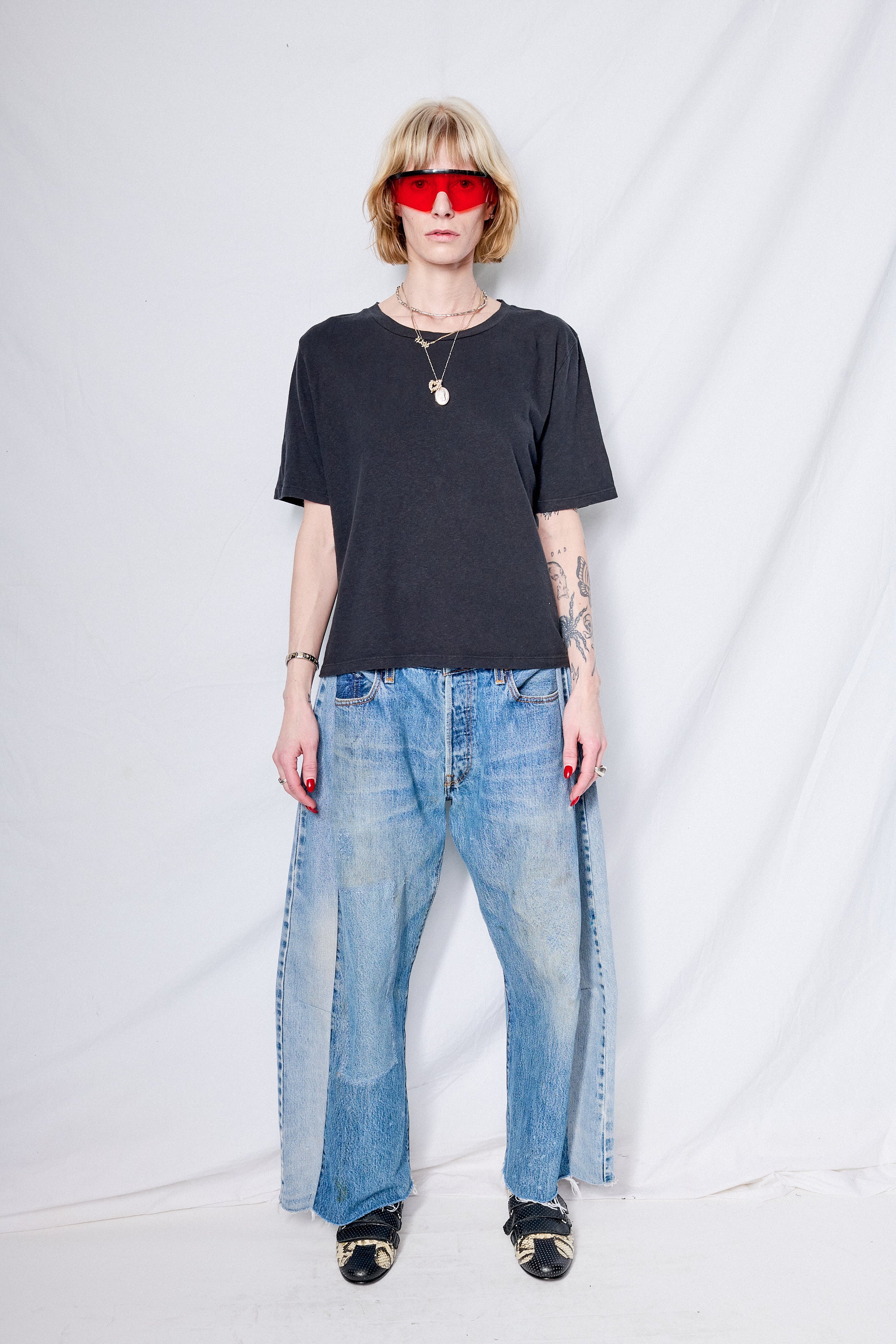 Black Cropped Silverlake Tee - Image 3
