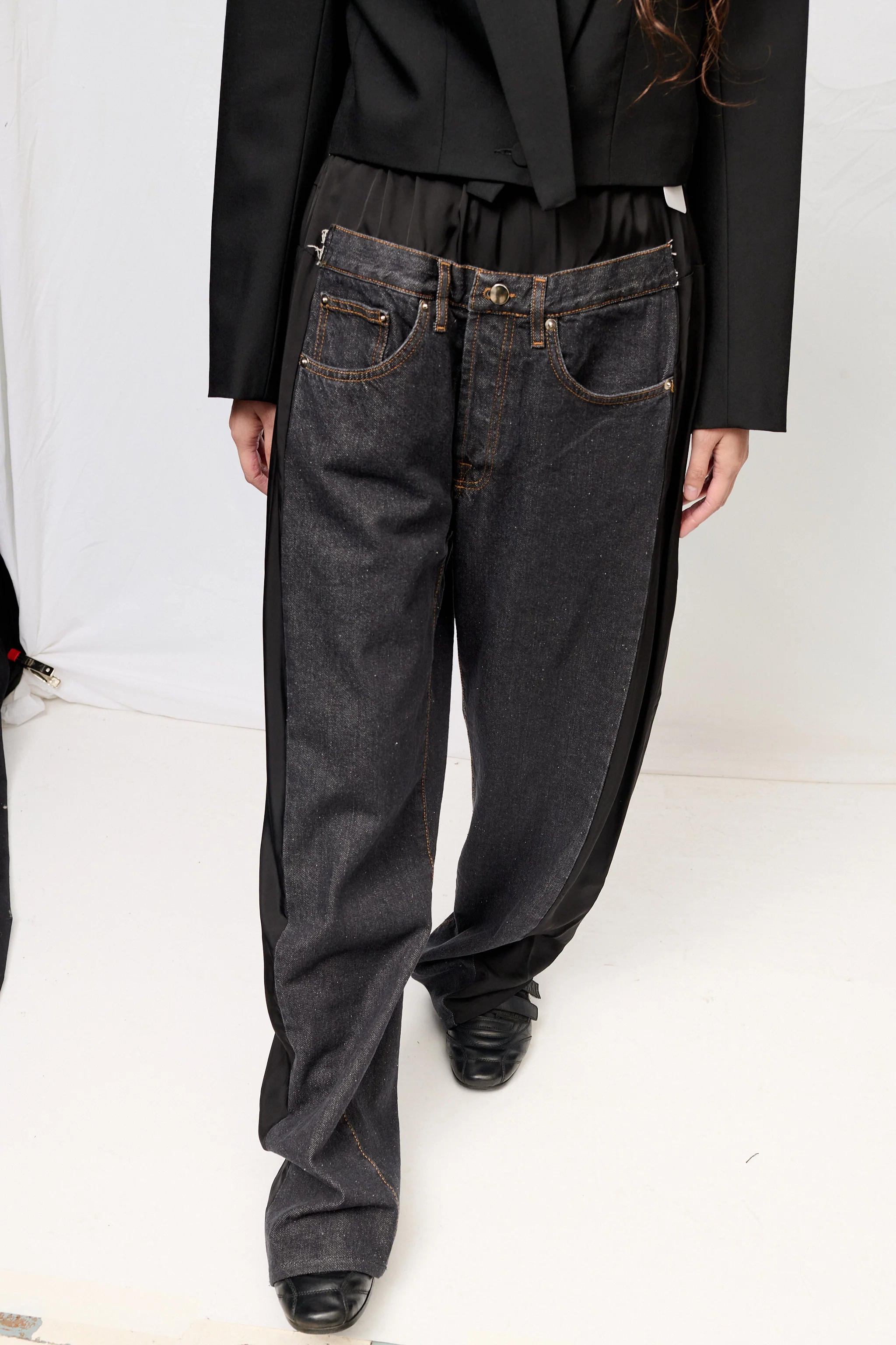 Black Denim & Black Low Denim Pants - Image 4