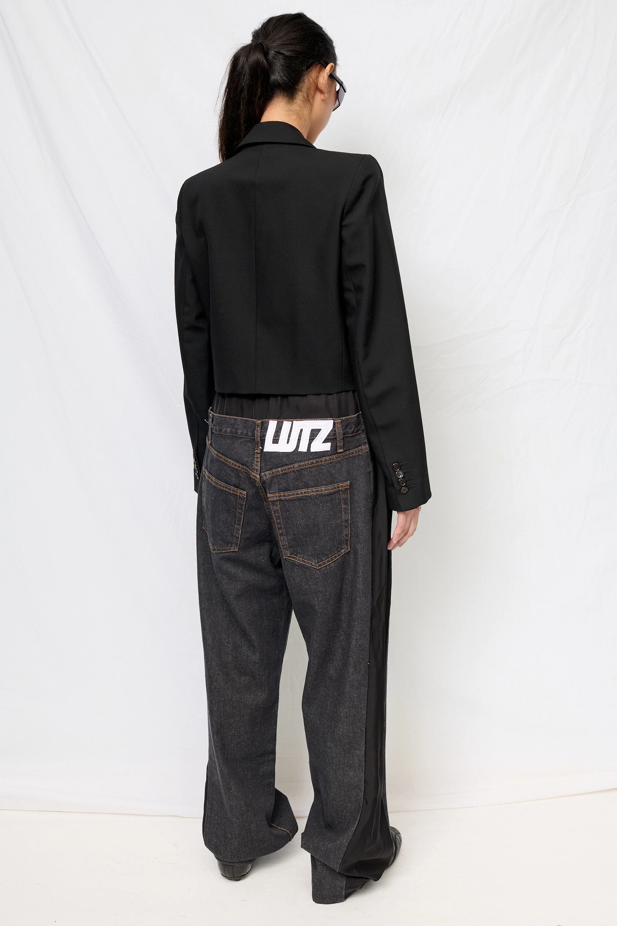 Black Denim & Black Low Denim Pants - Image 6