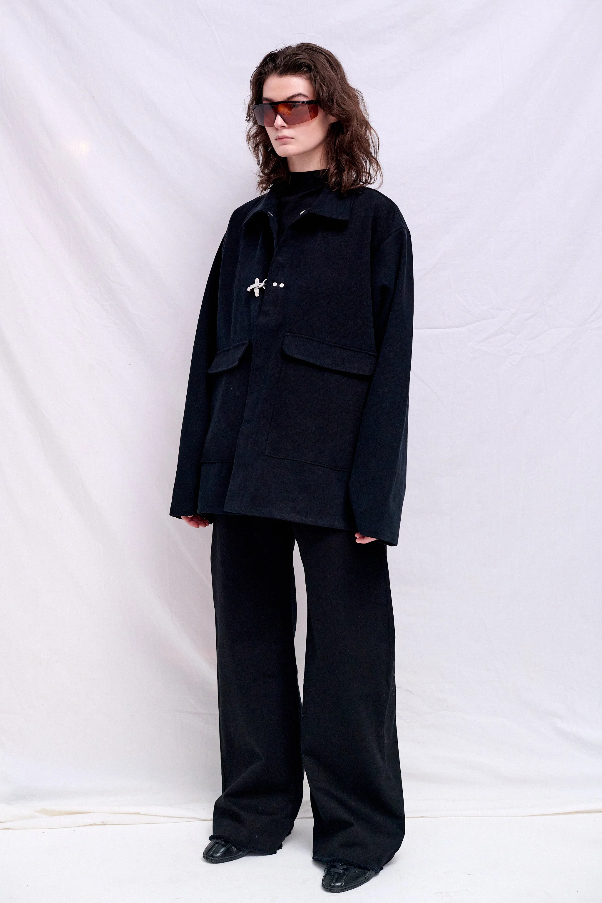 Black Denim Fireman Utility Jacket - Image 5