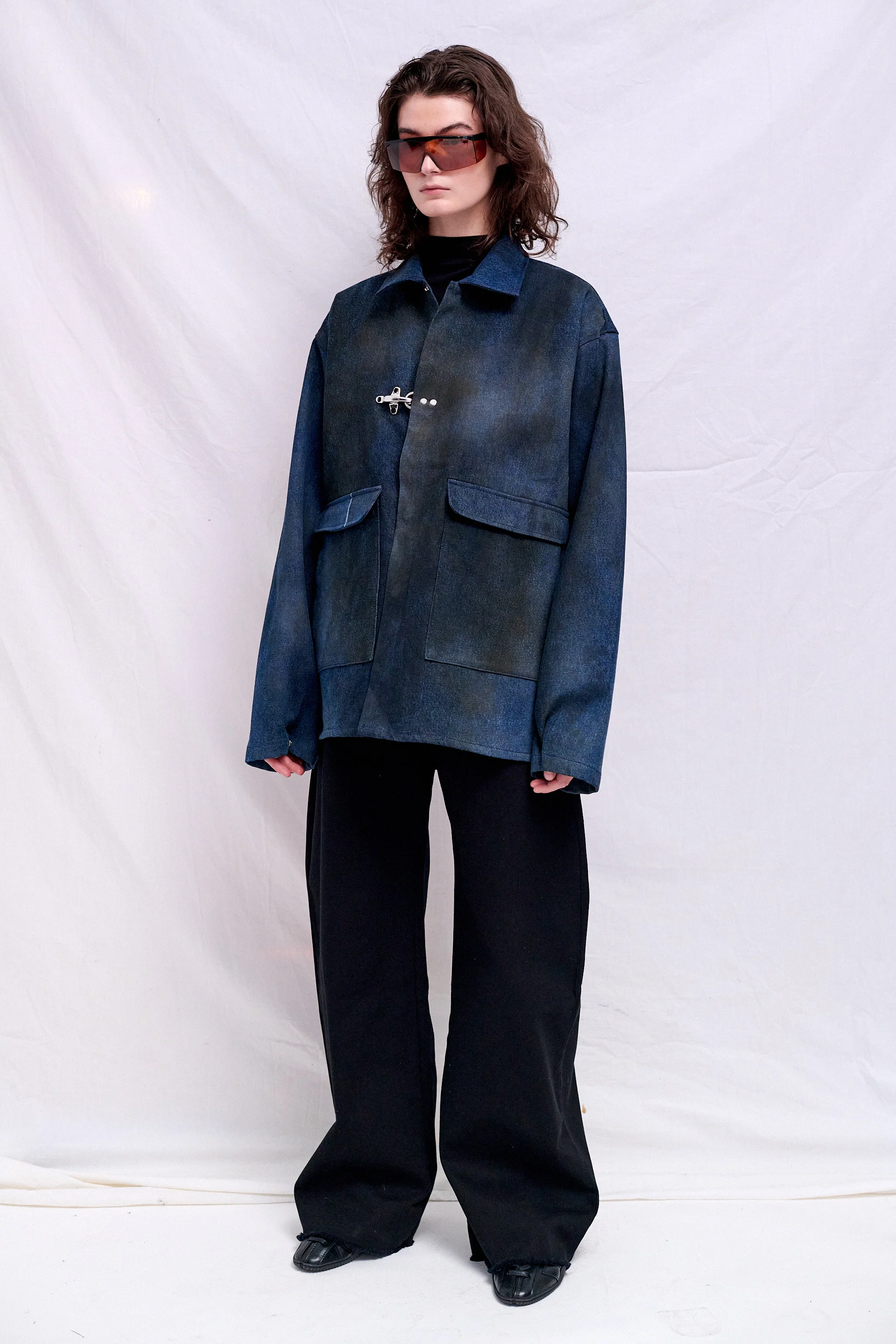 Dirty Indigo Denim Fireman Utility Jacket - Image 4