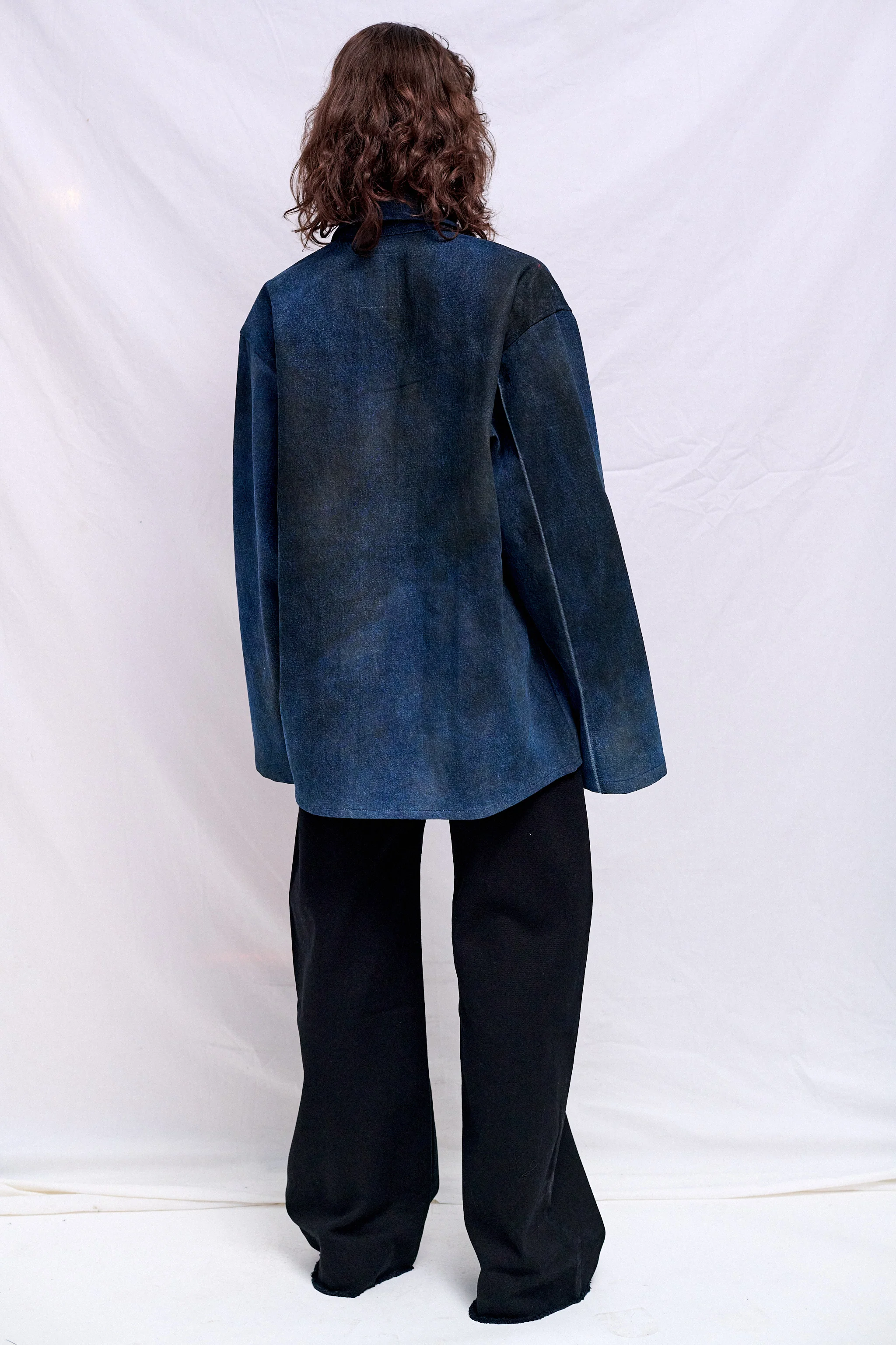 Dirty Indigo Denim Fireman Utility Jacket - Image 6