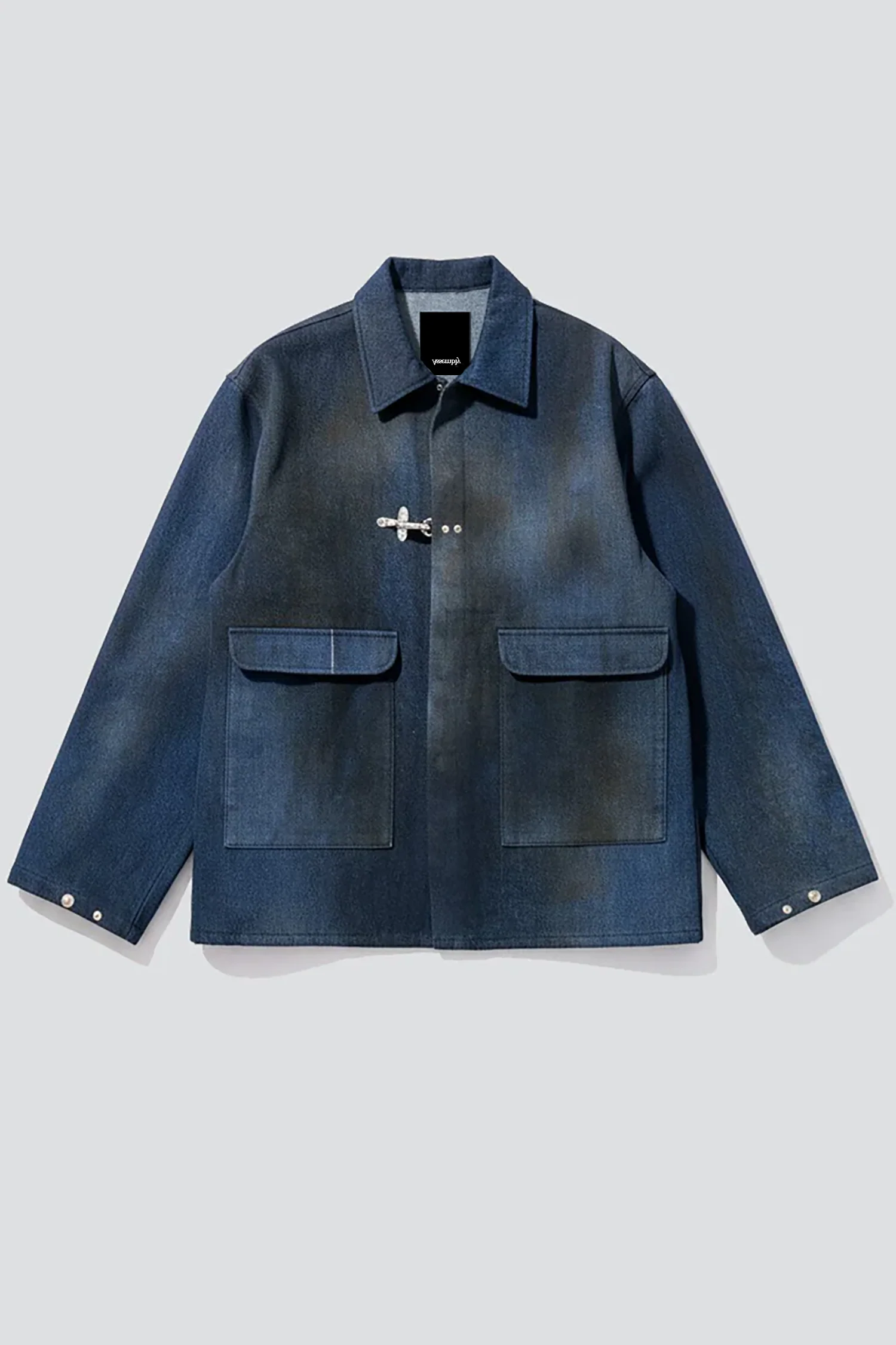 Dirty Indigo Denim Fireman Utility Jacket - Image 7