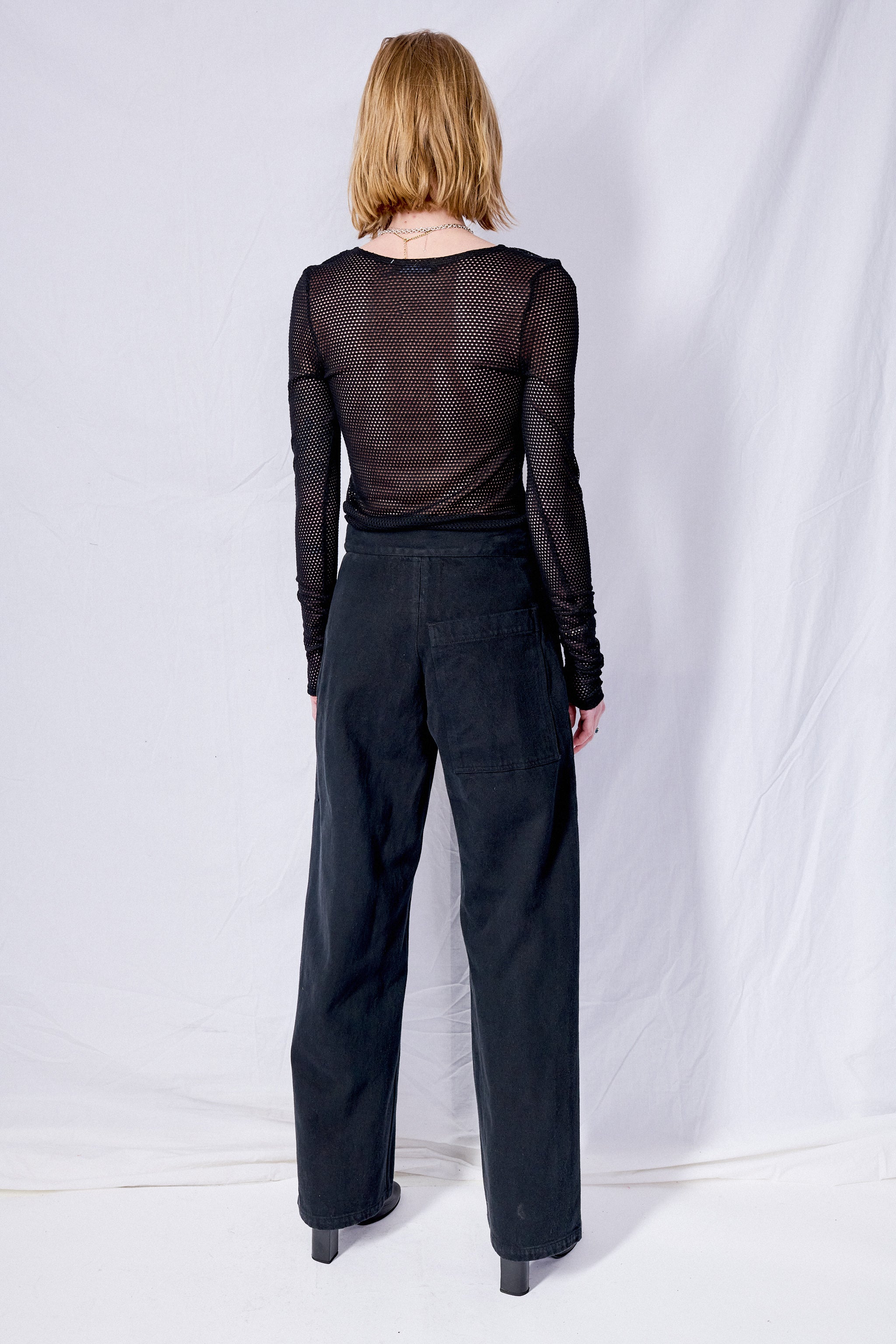 Black Denim Simple Pant - Image 4