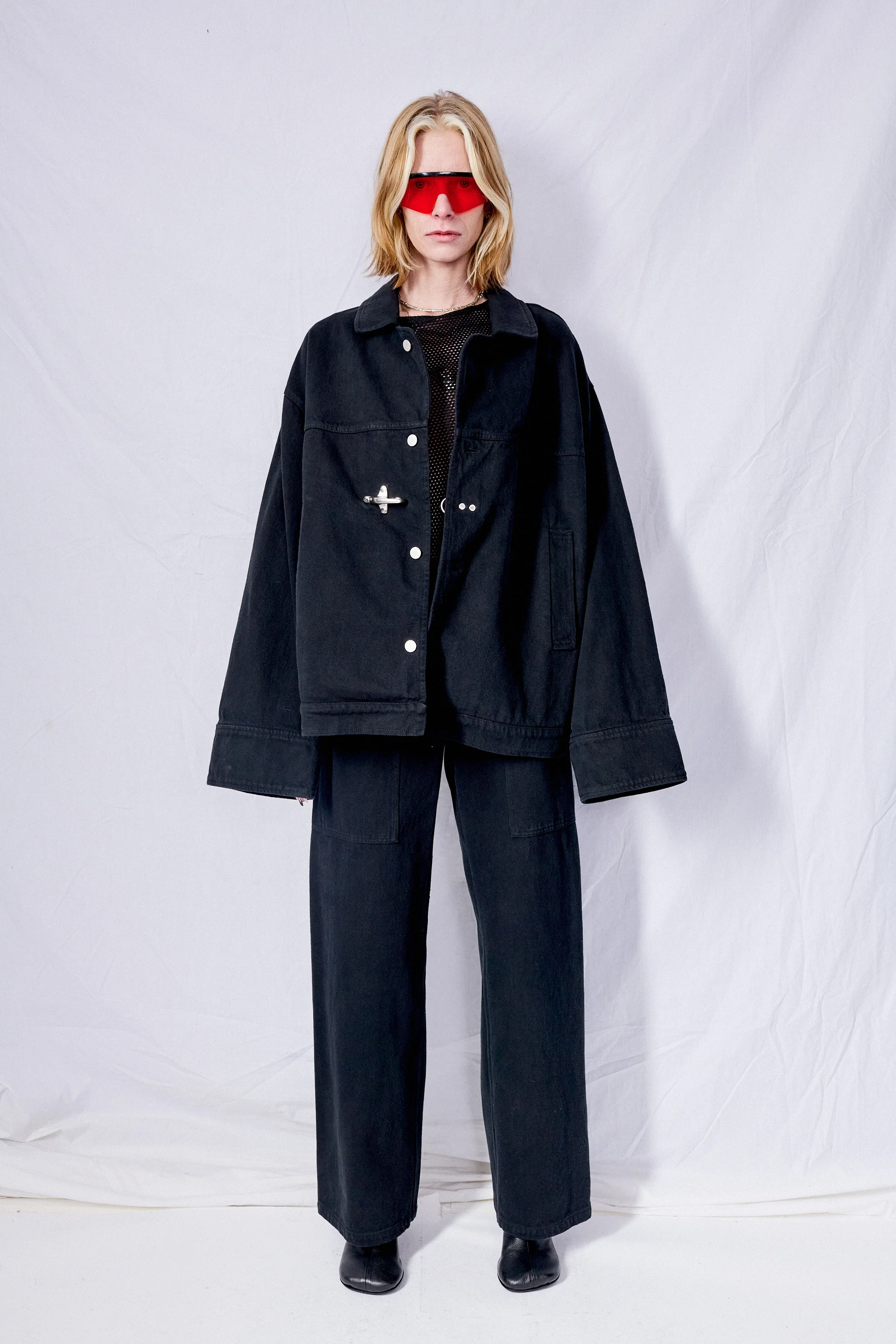 Black Denim Simple Pant - Image 6