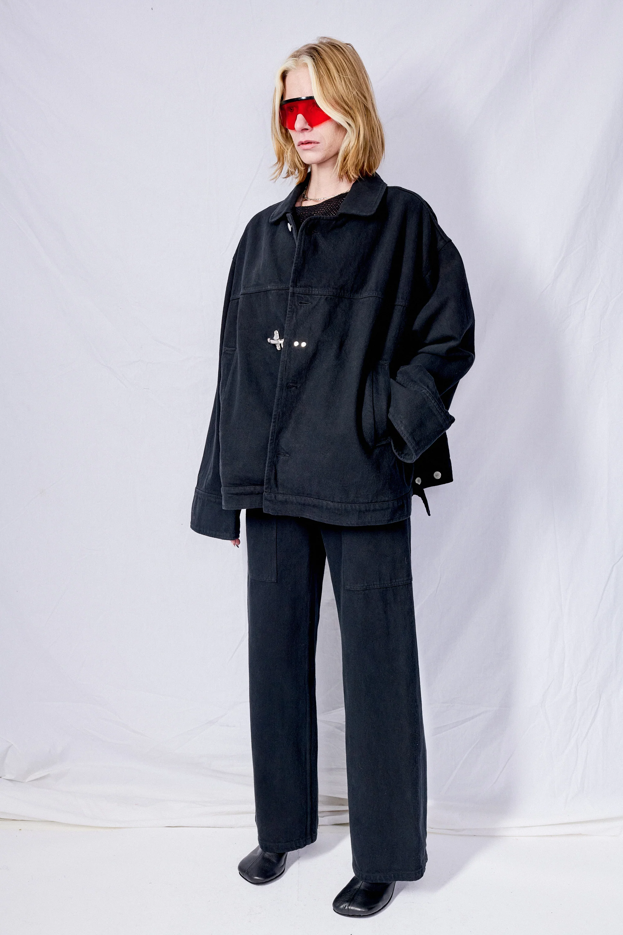 Black Denim Simple Pant - Image 7