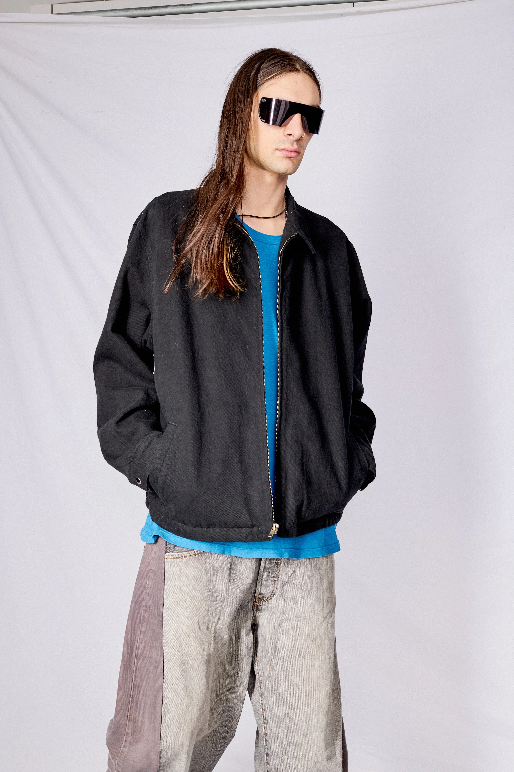 Black Denim Zip Jacket - Image 6