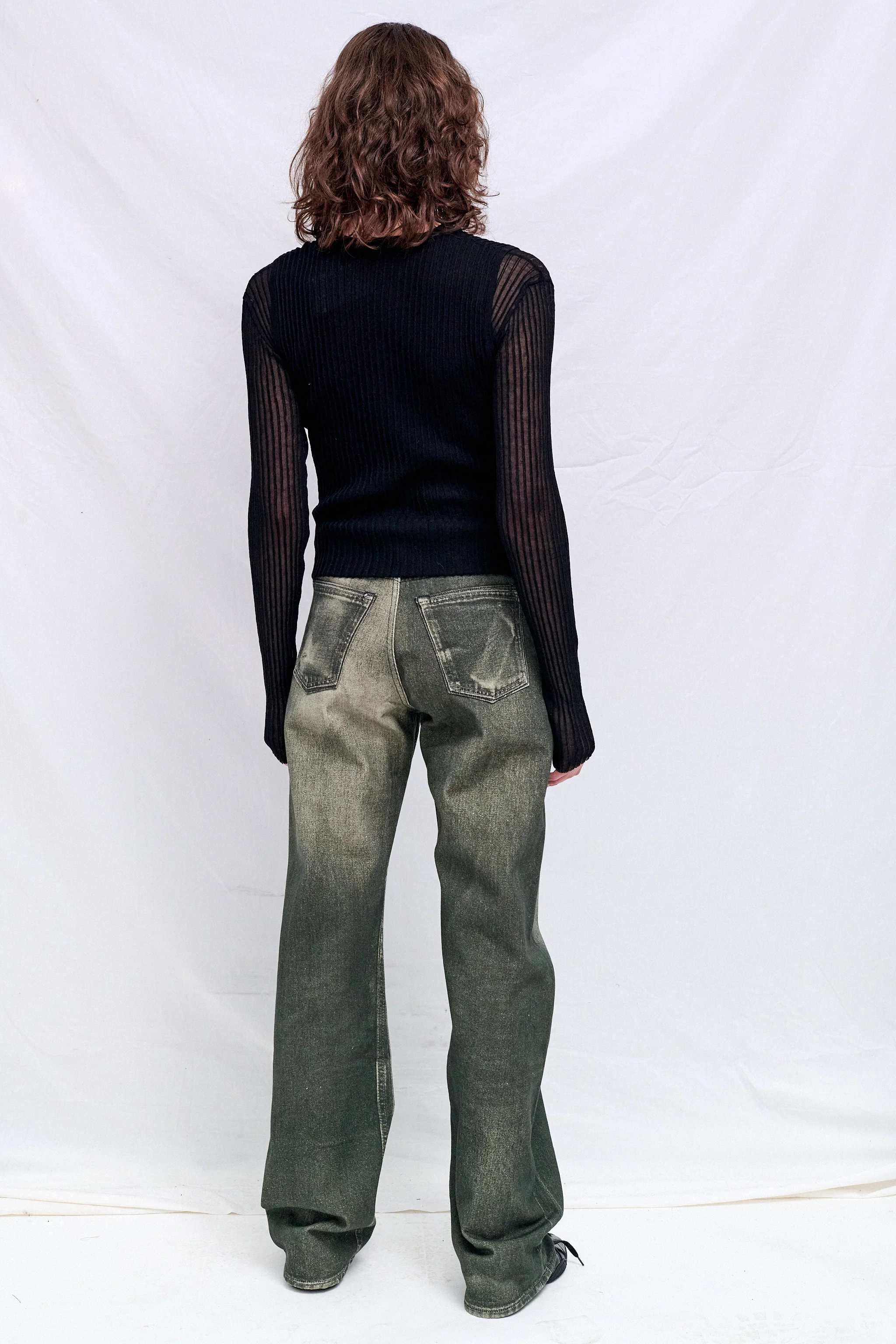 Black Double Up Rib Cardigan - Image 3