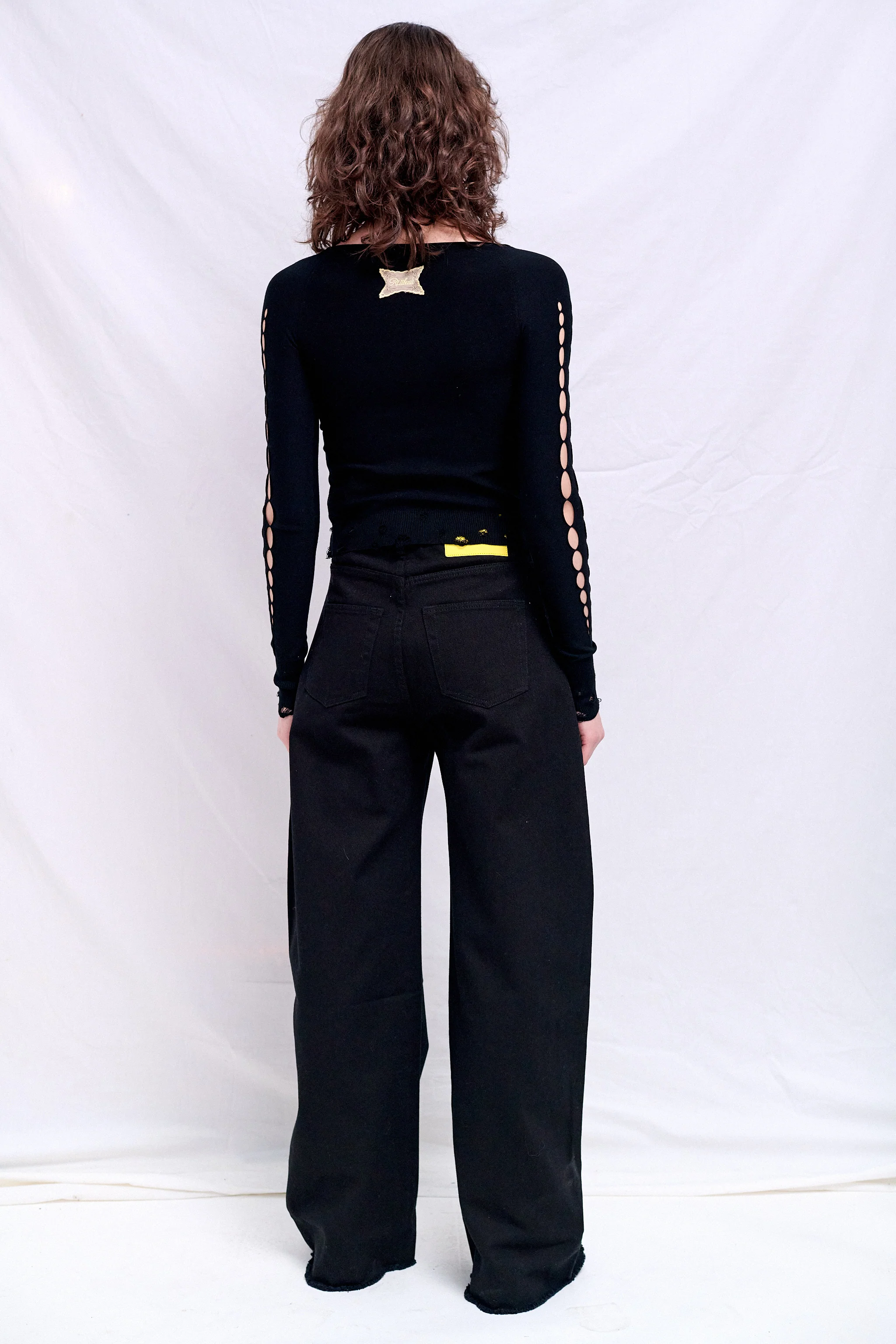 Black Drill Boyfriend Style Jeans - Image 4