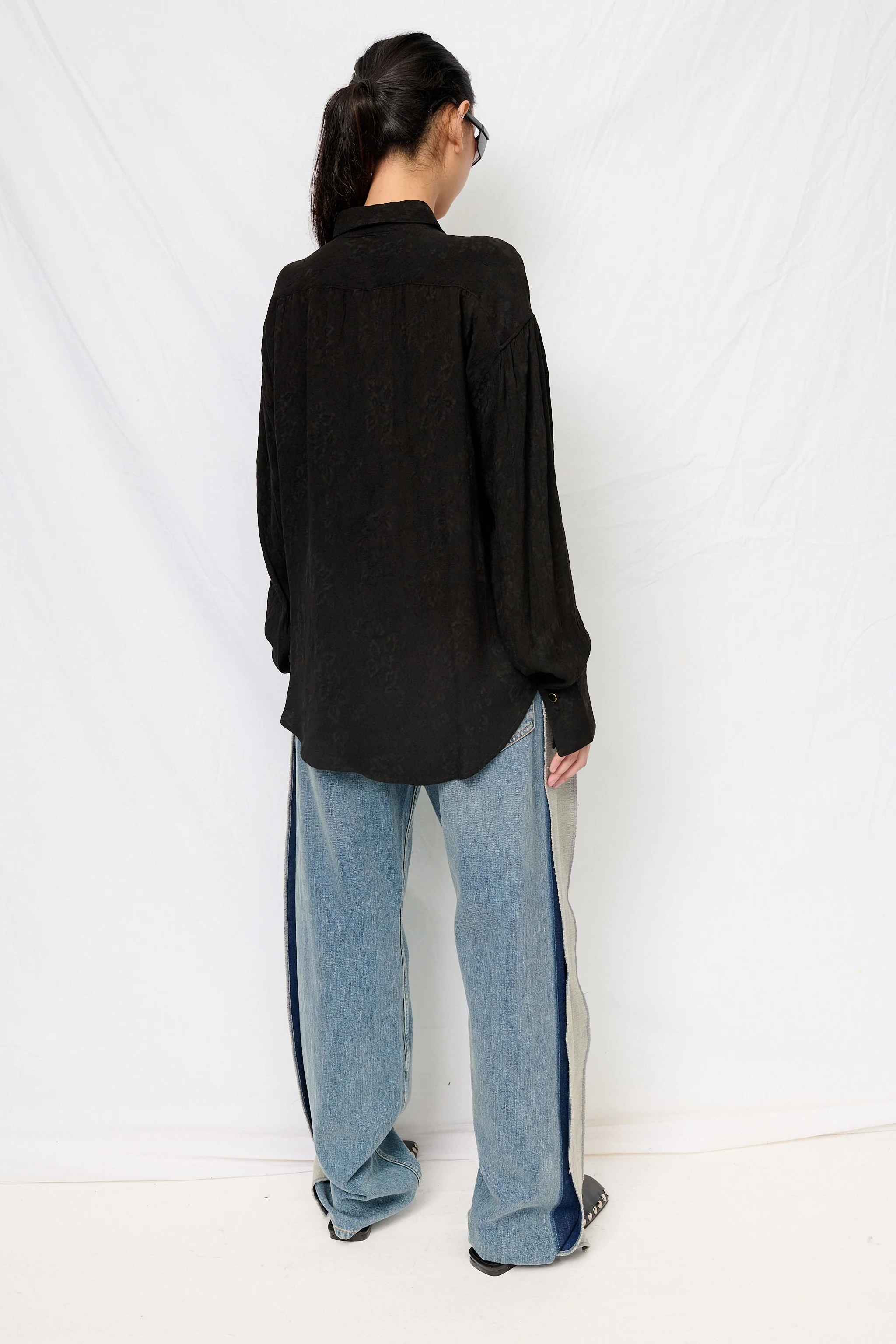 Black Floral Arc Shirt - Image 4