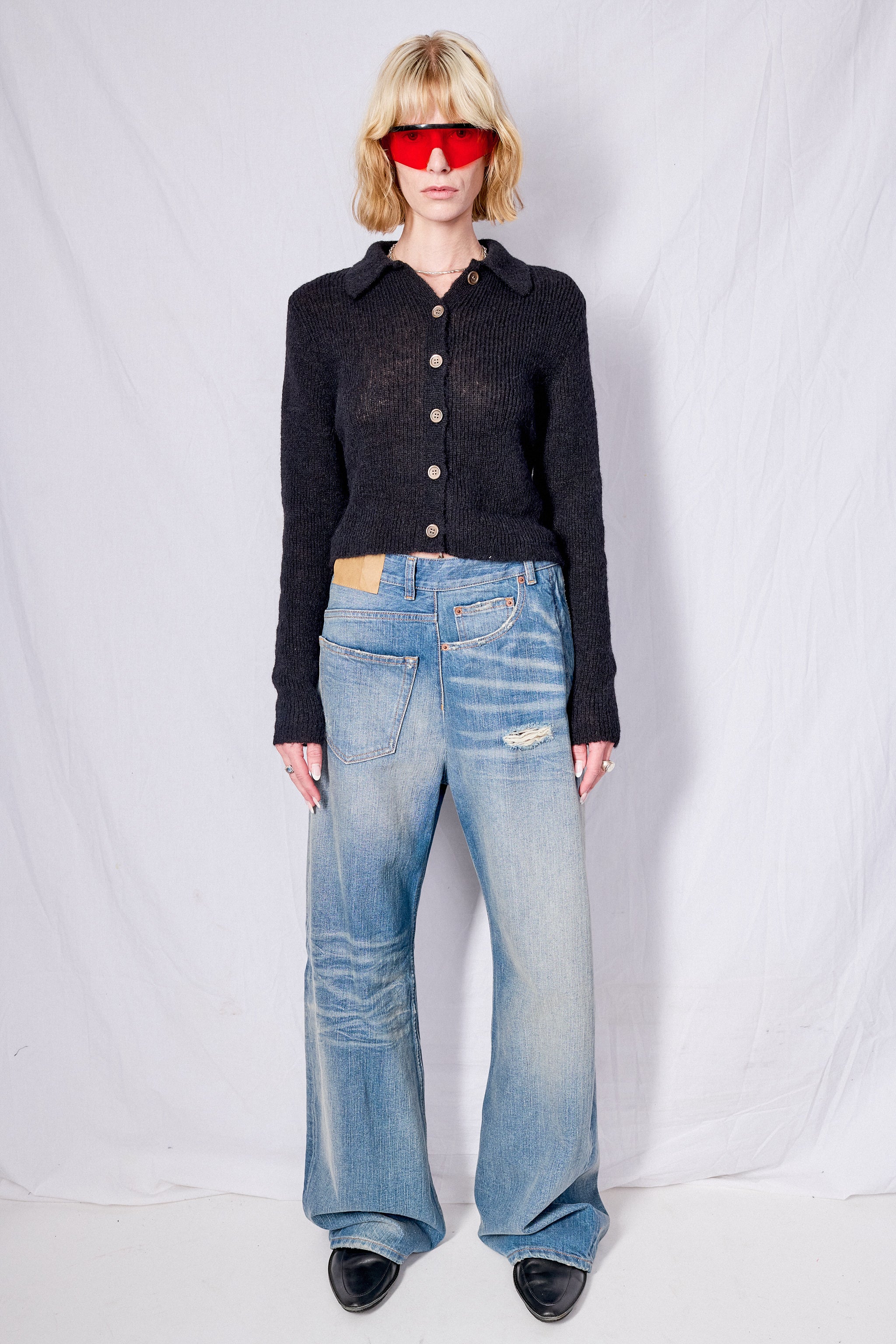 Black Fuzzy Alpaca Mazzy Polo - Image 2