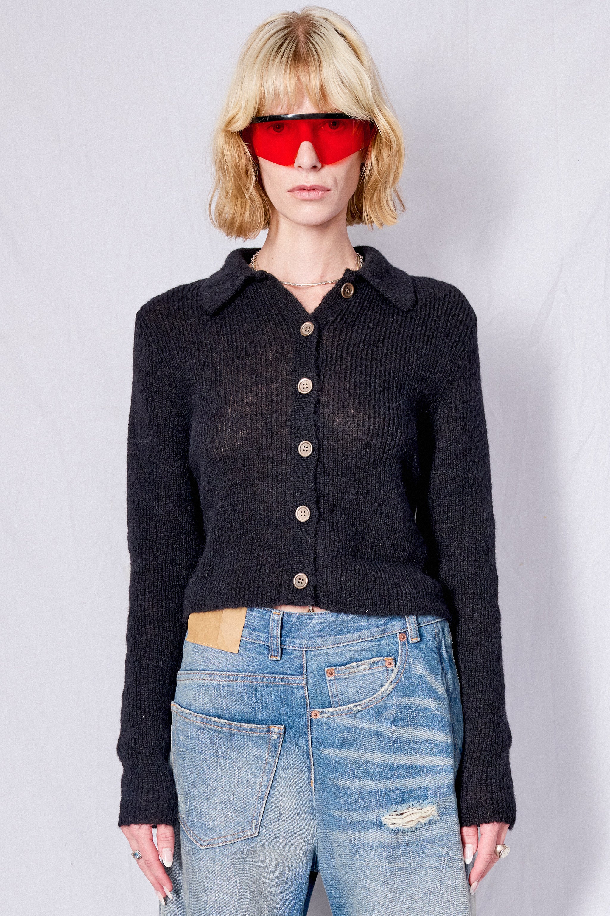 Black Fuzzy Alpaca Mazzy Polo - Image 3