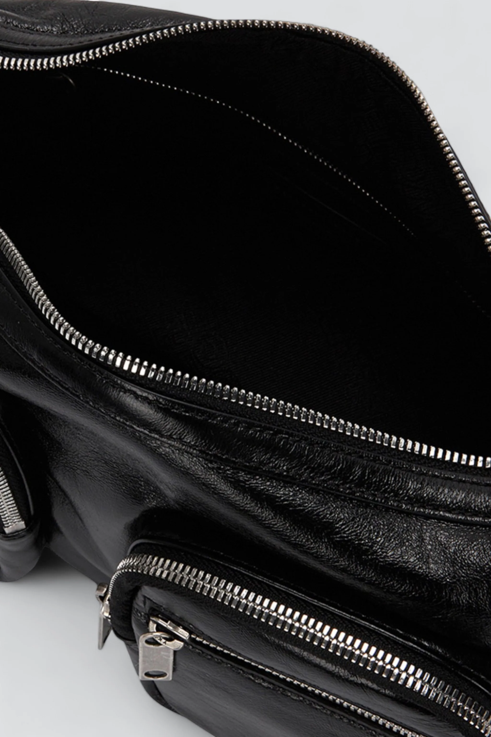 Black Glossy Plain Outpocket Hobo - Image 4