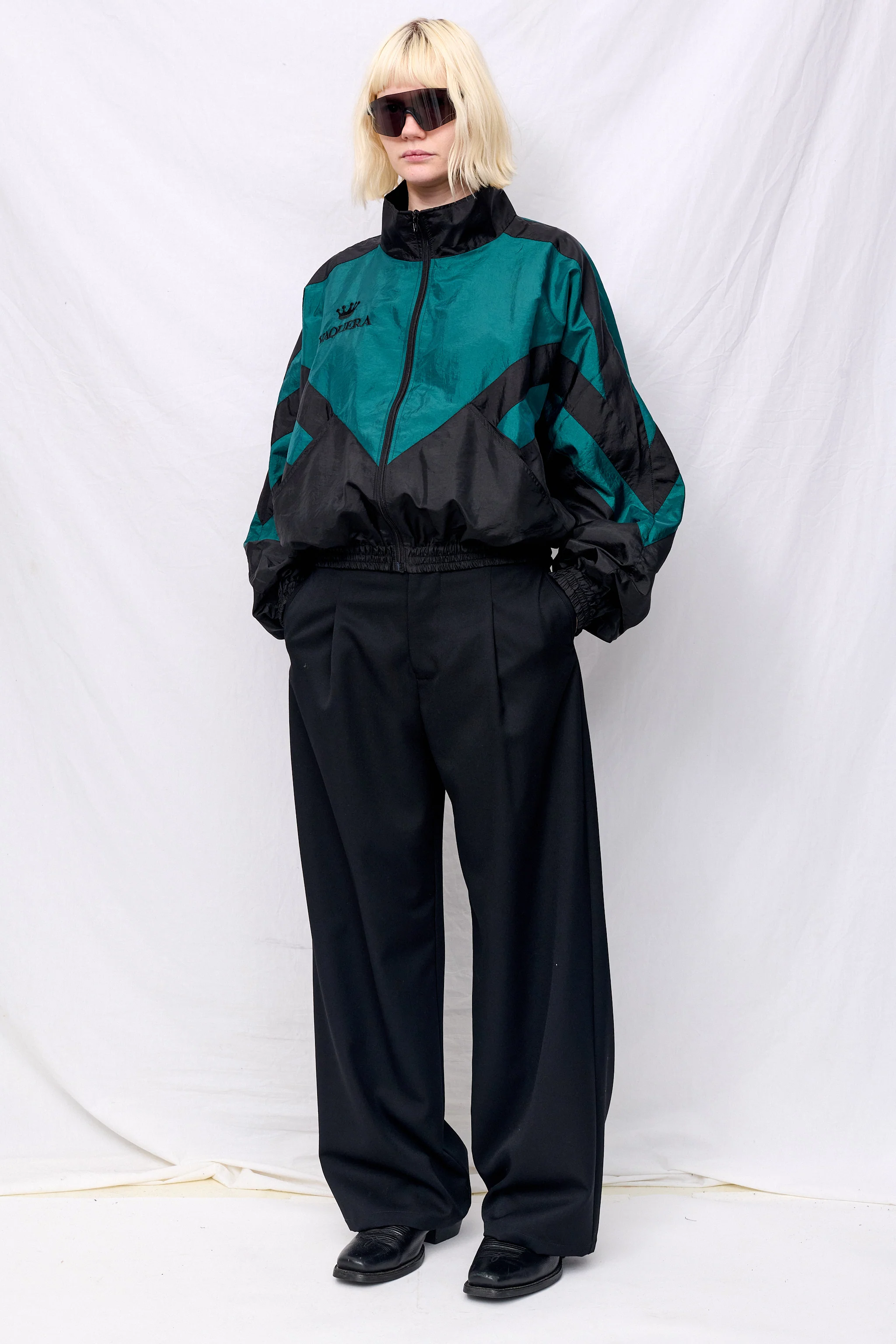Black Green Windbreaker Woven