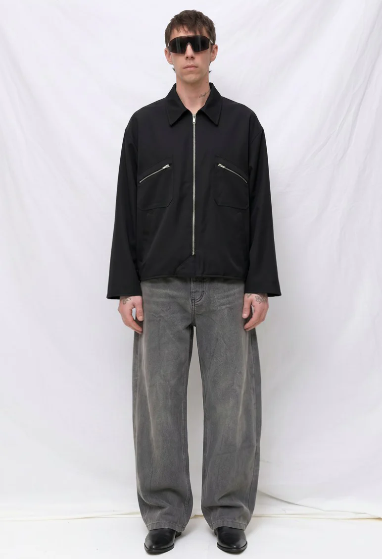Black Grey Wash Denim Twist Jean - Image 4