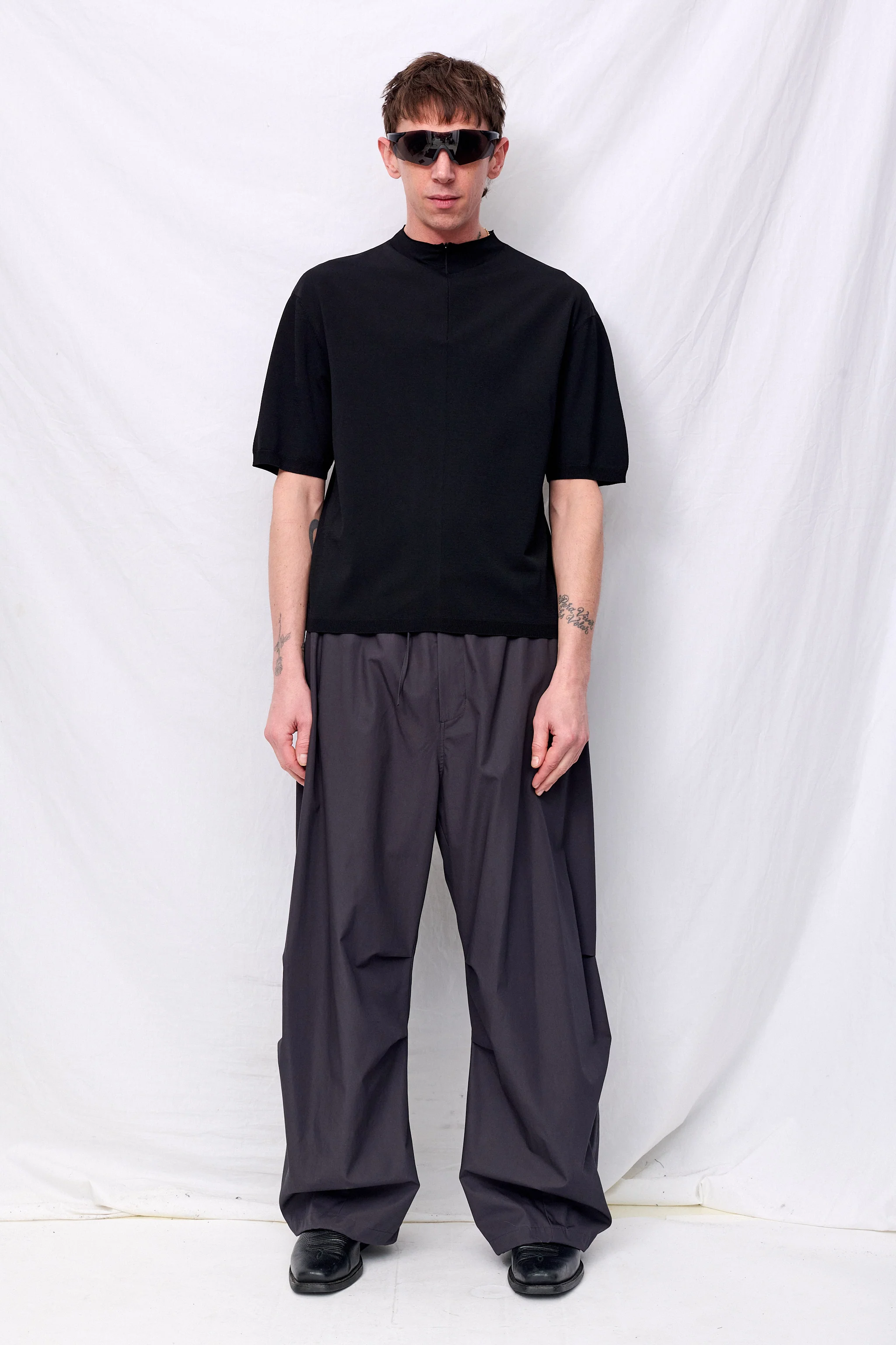 Black Half Zip-Up Knit Top - Image 3