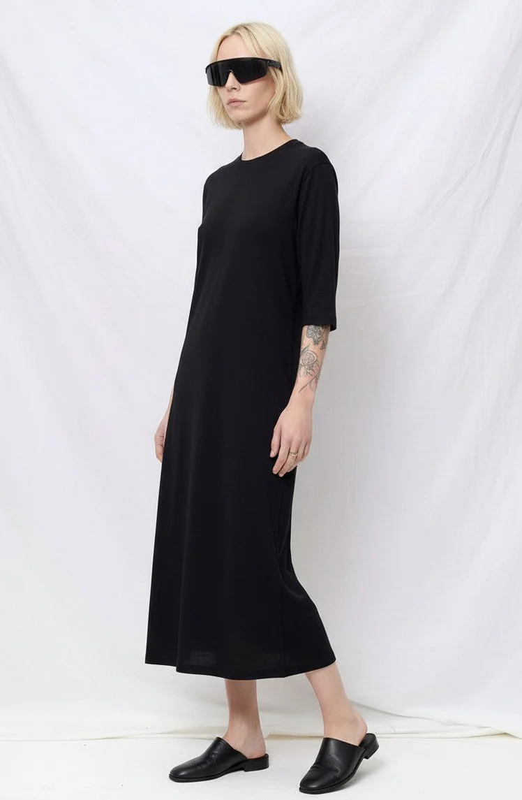 Black Jersey T-Shirt Dress