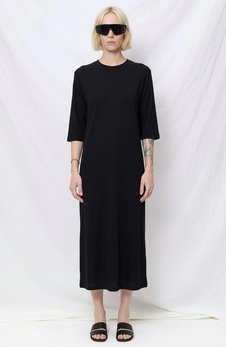 Black Jersey T-Shirt Dress - Image 3