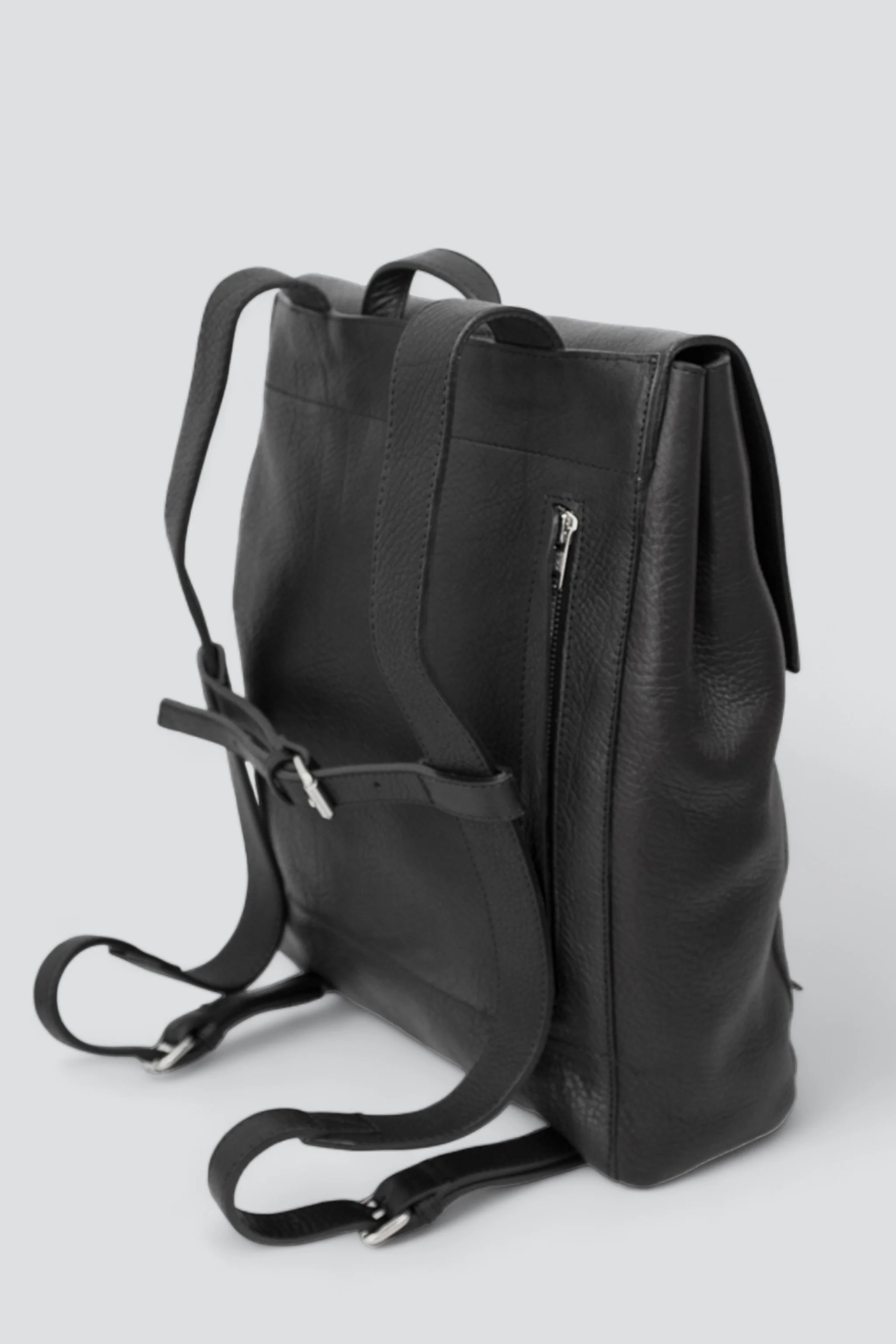 Black Leather Backpack S - Image 5