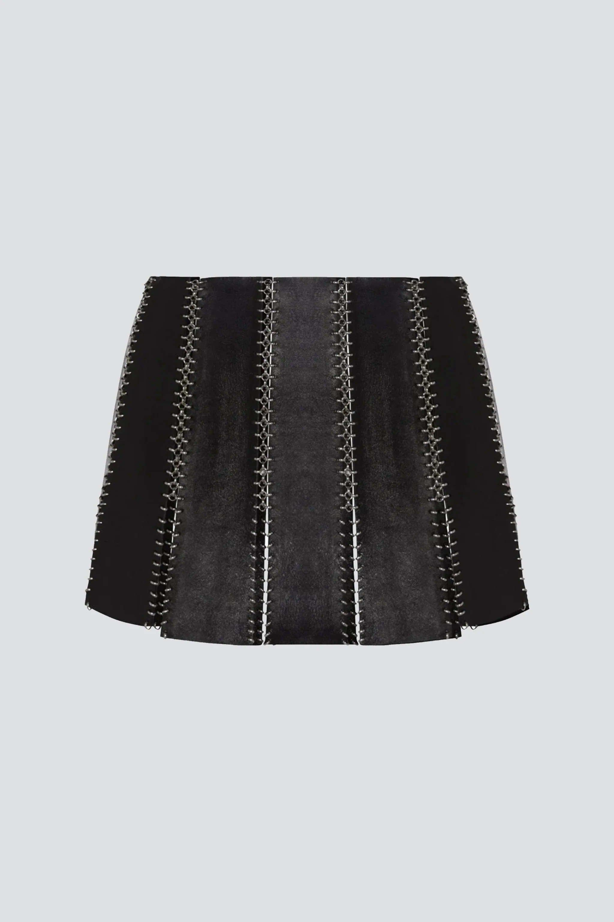 Black Leather Charm Mini Skirt - Image 6