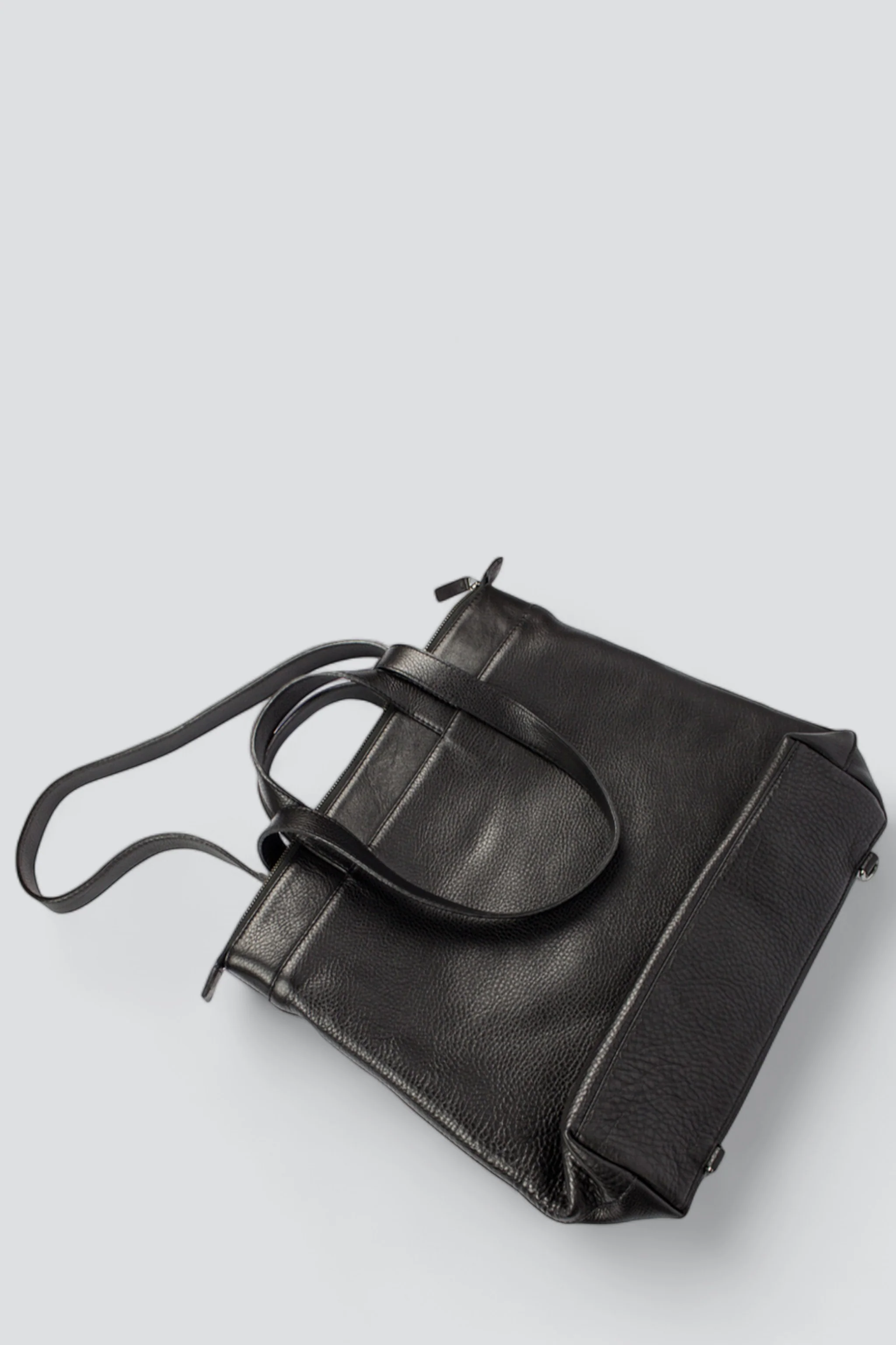 Black Leather Convertible Backpack B1 - Image 7