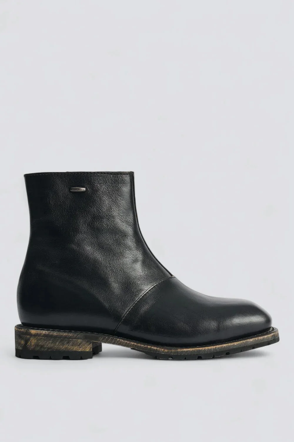 Black Leather Engine Boot