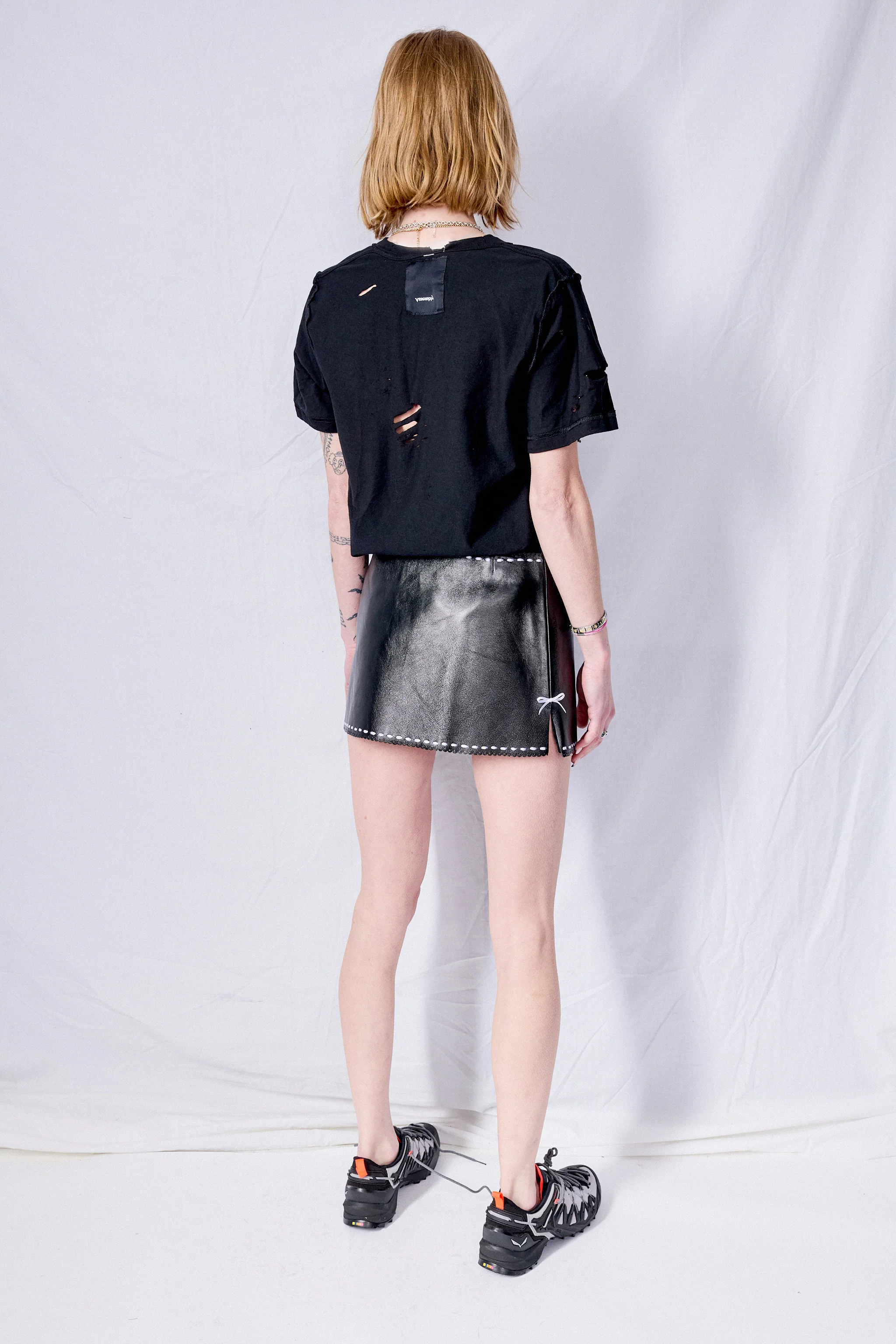 Black Leather Ilona Mini Skirt - Image 4