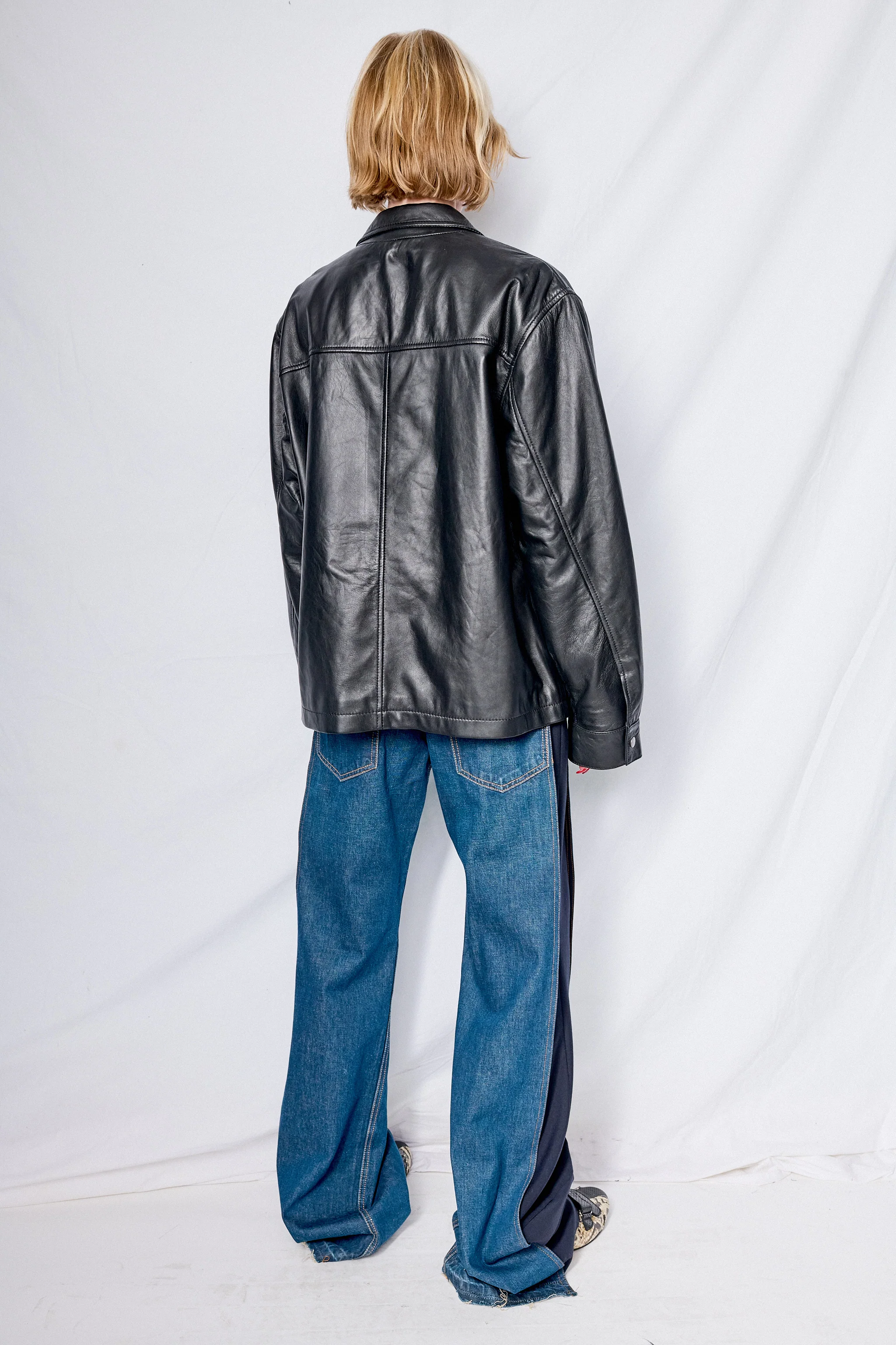 Black Leather Zip Jacket - Image 11