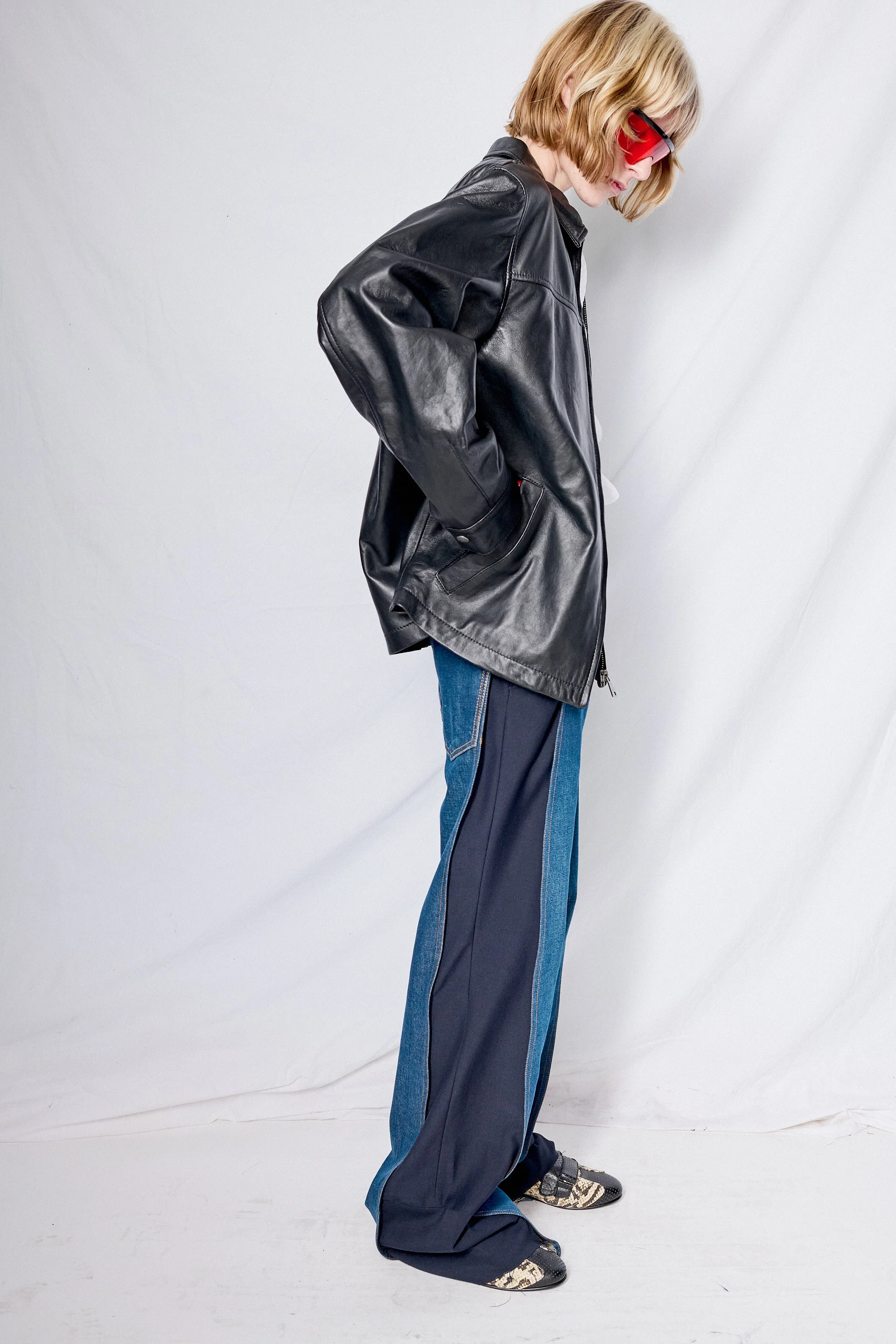 Black Leather Zip Jacket - Image 9