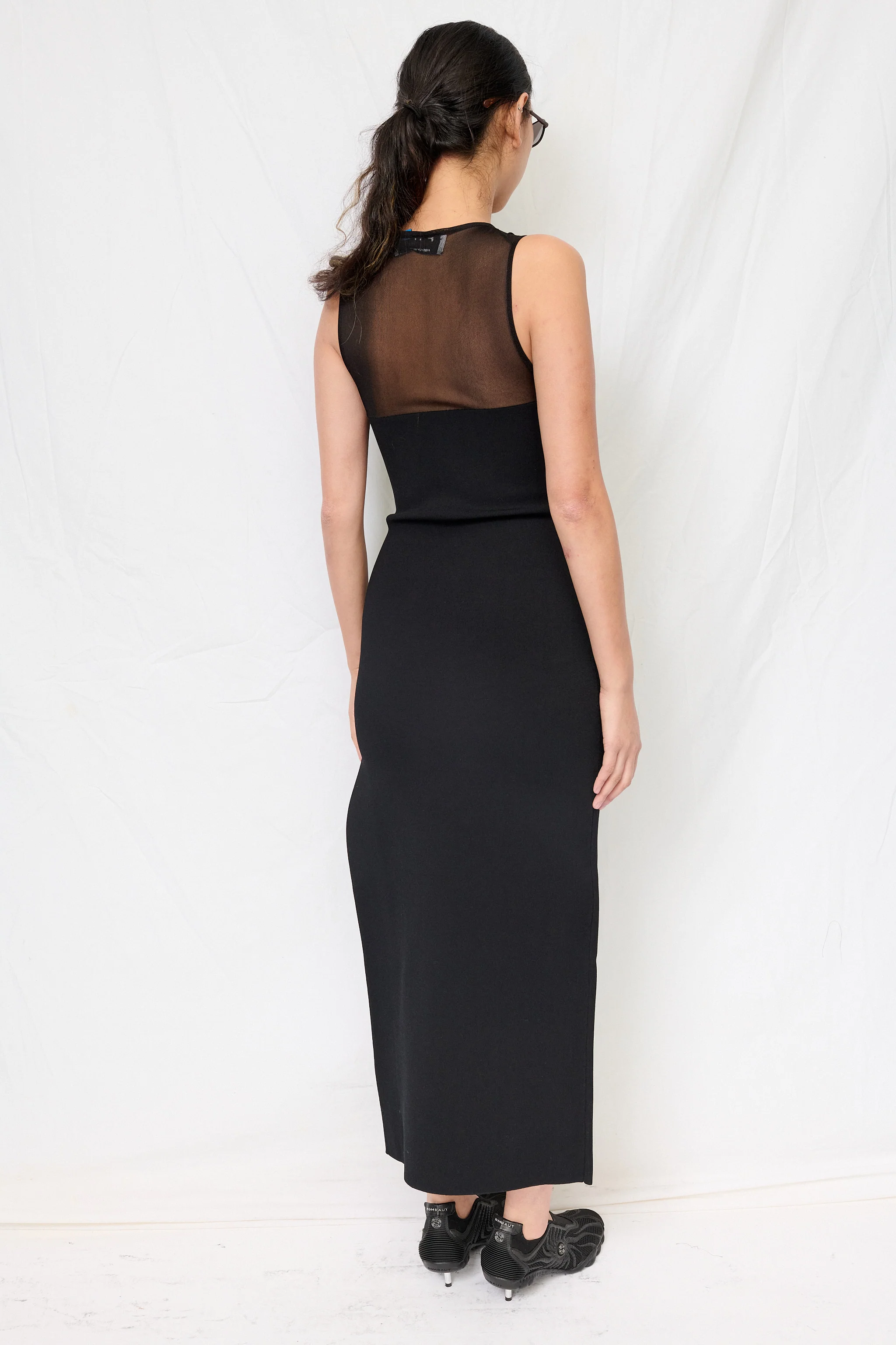 Black Limia Sheer Long Dress - Image 5