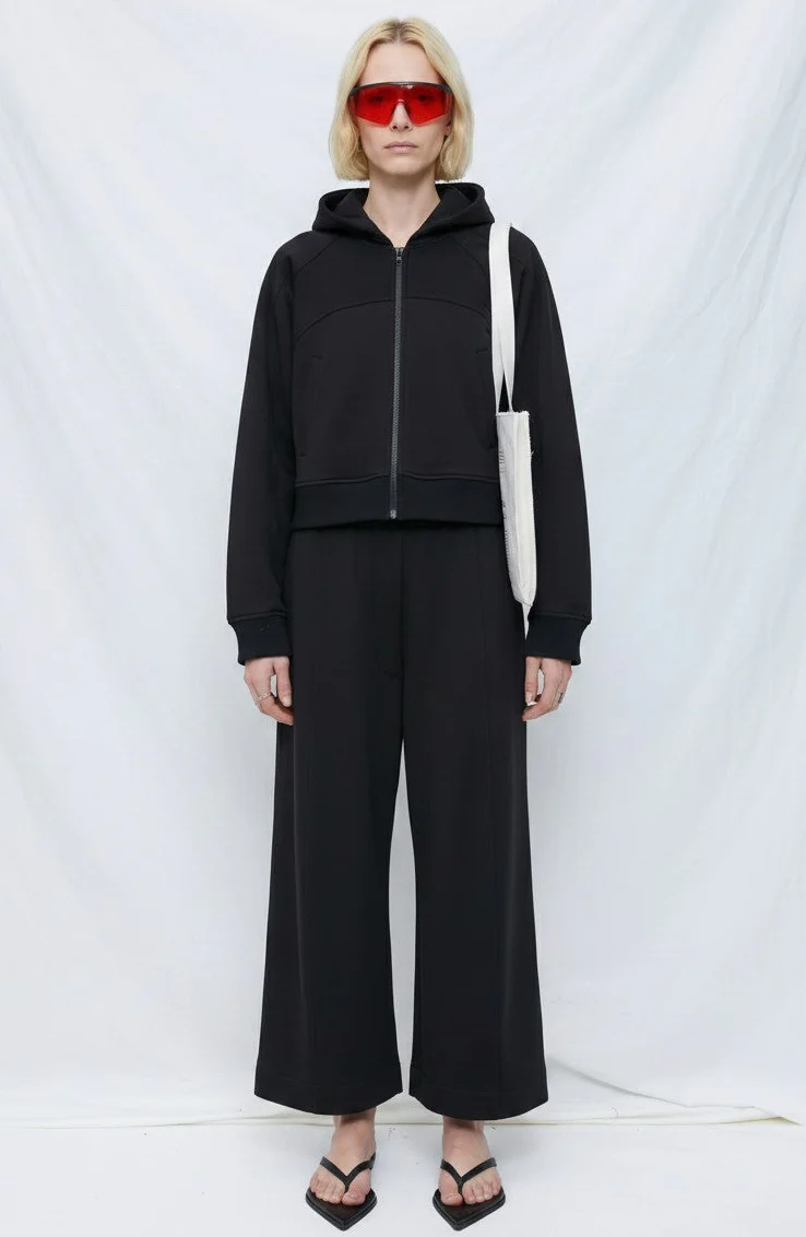 Black Hooded A-Line Zip Up - Image 3