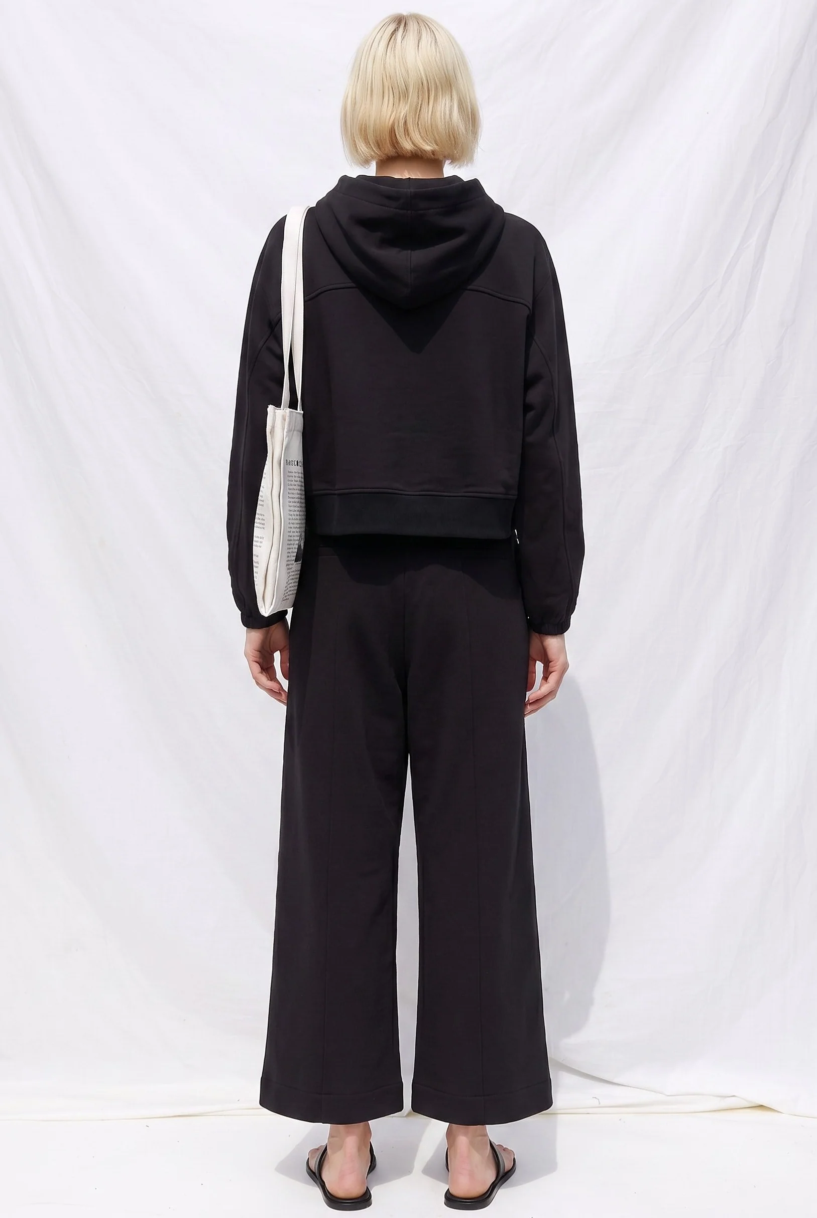 Black Hooded A-Line Zip Up - Image 4