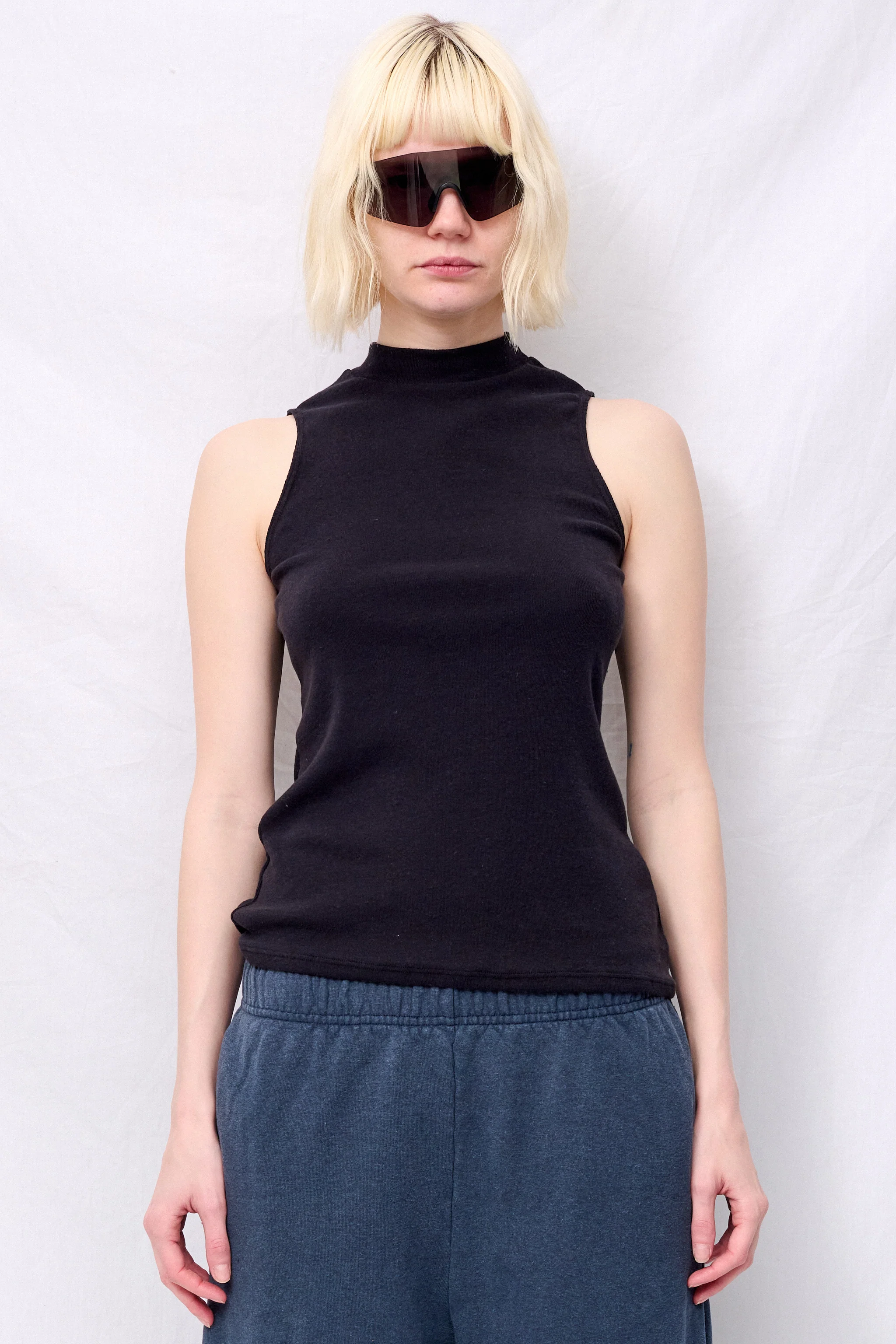 Black Mariposa Sleeveless Mock Tee - Image 2