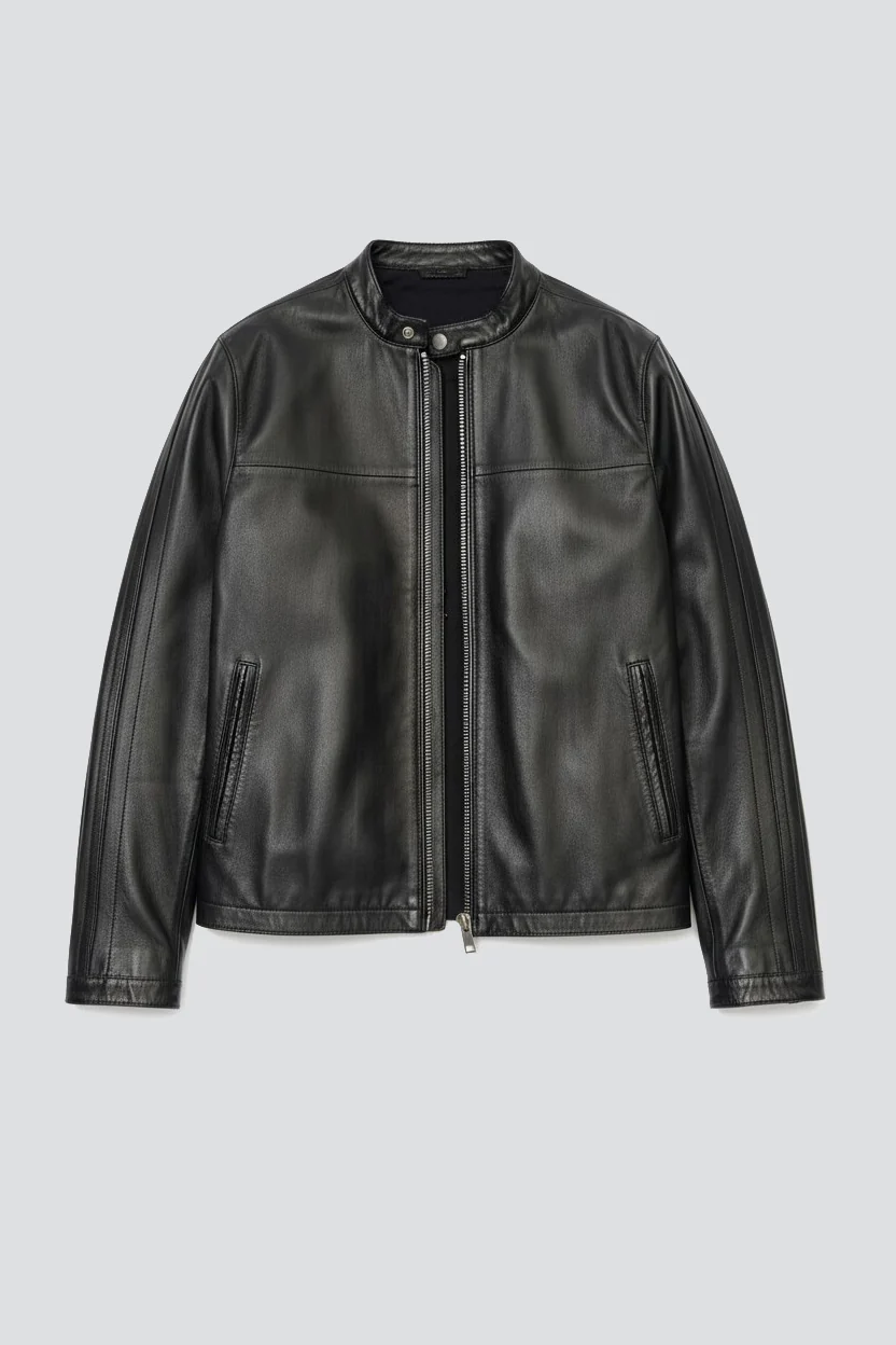 Black Nappa Leather Hacker Jacket - Image 2